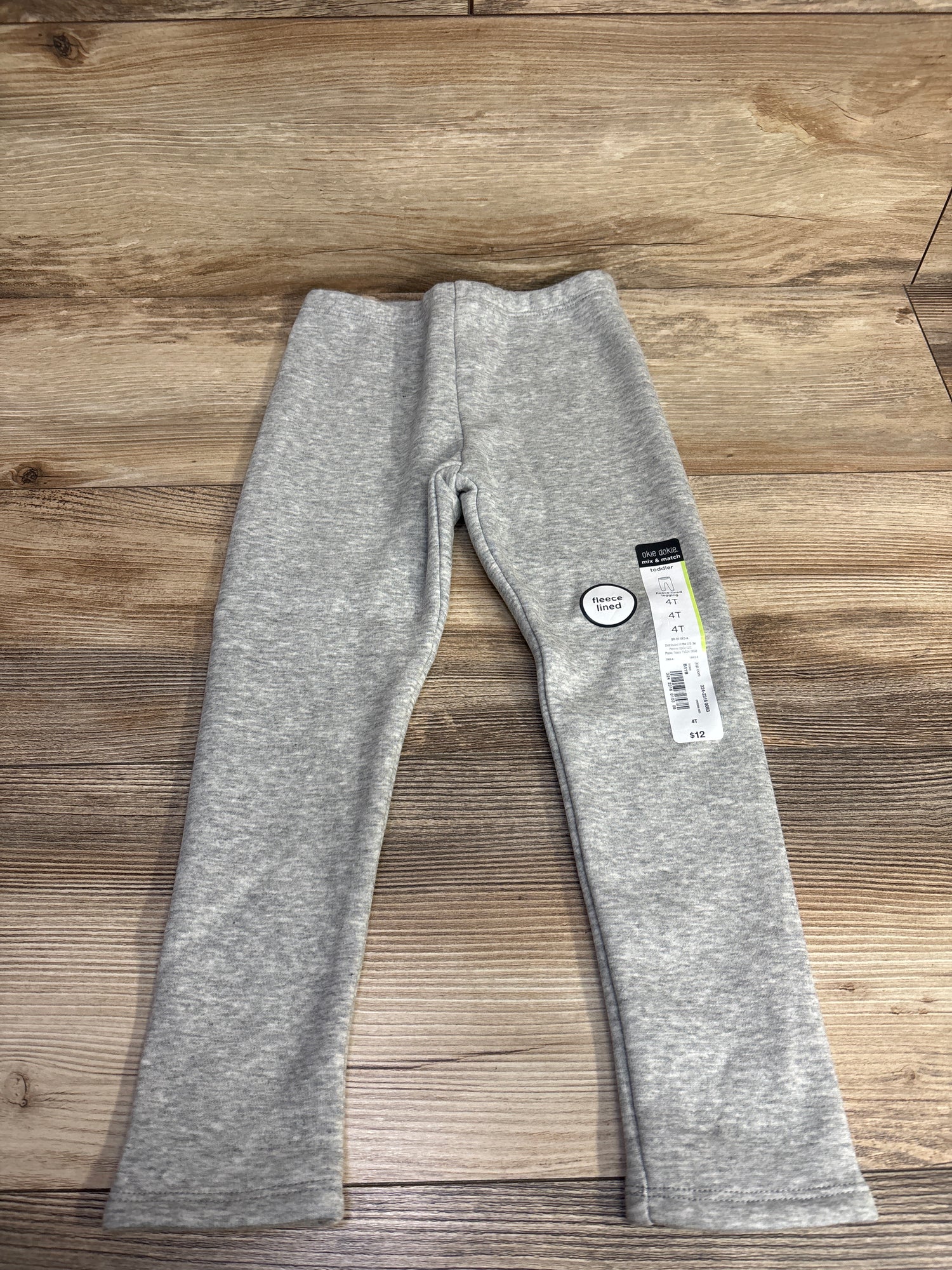 NEW Okie Dokie Heather Grey Fleece Lined Leggings sz 4T