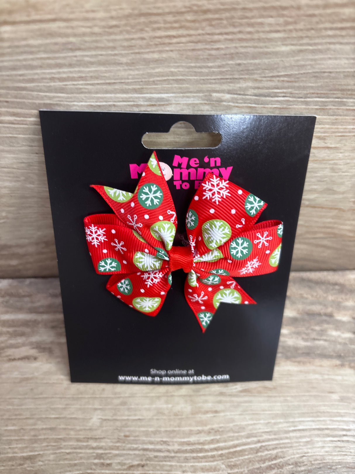 NEW Christmas Snowflake Hair Bow Red