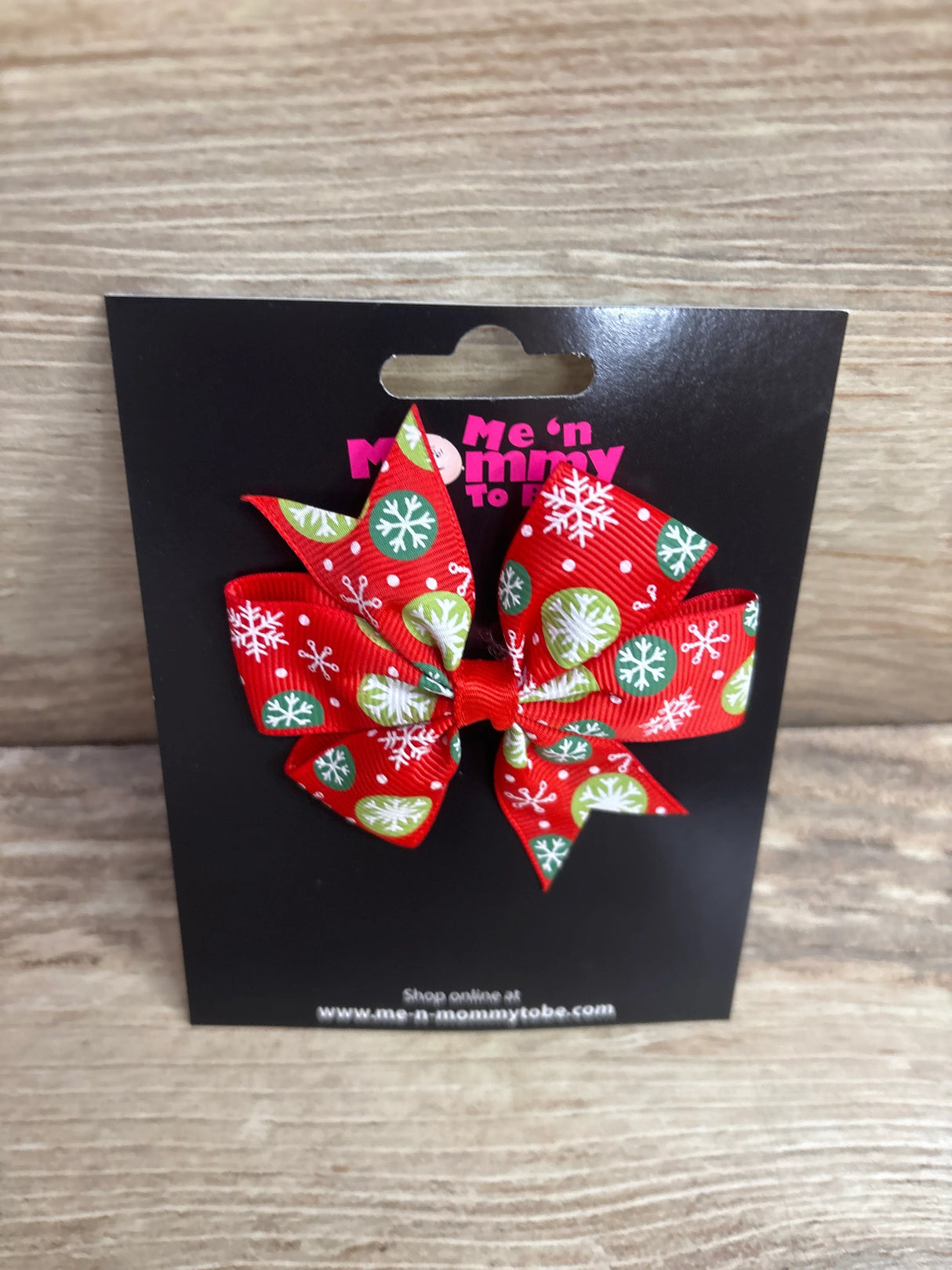 NEW Christmas Snowflake Hair Bow Red
