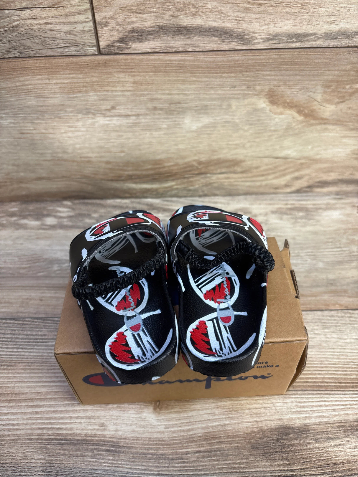 NEW Champion Comic Slide Sandals Black sz 5c