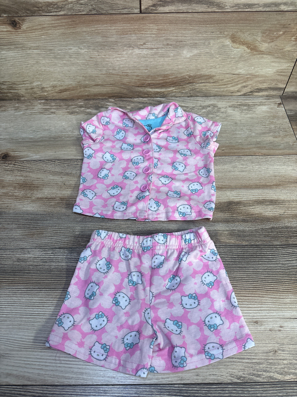 Hello Kitty 2pc Coat Style Pajama Set Pink sz 12m
