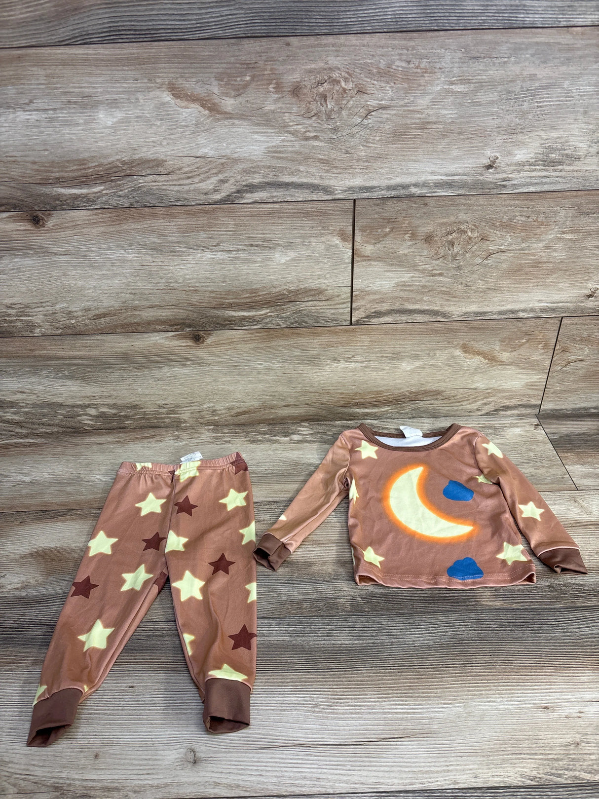 Shein Moon Pajama Set Brown sz 9-12m