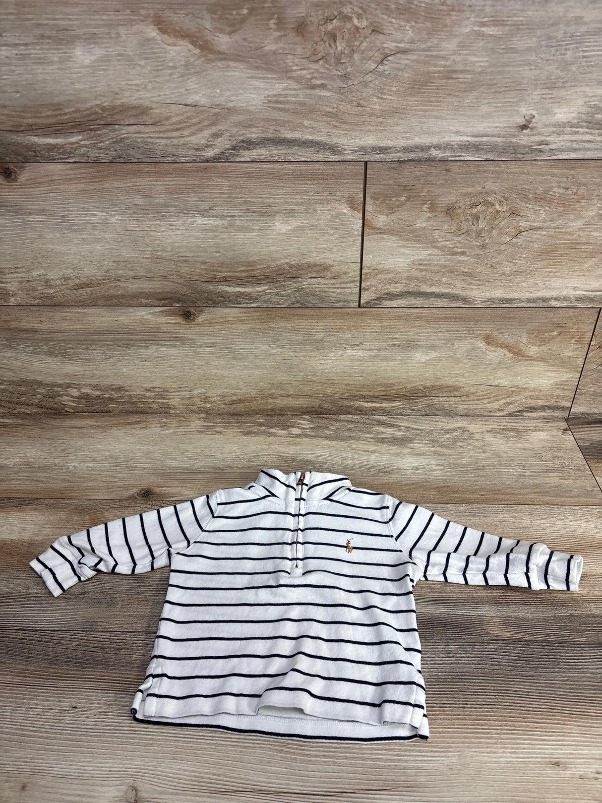 Ralph Lauren Striped Half-Zip Sweater White sz 12m