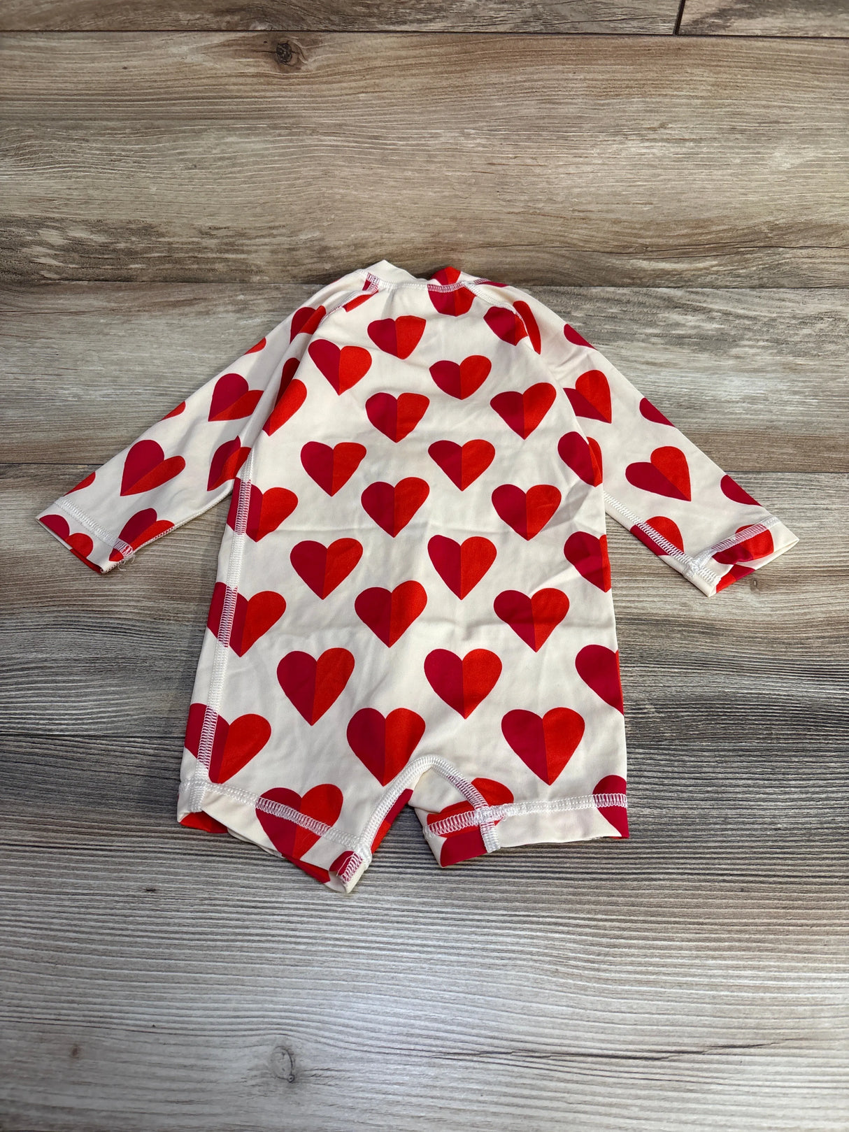 Hanna Andersson Hearts Rash Guard Suit Cream sz 12-18m - Me n Mommy To Be