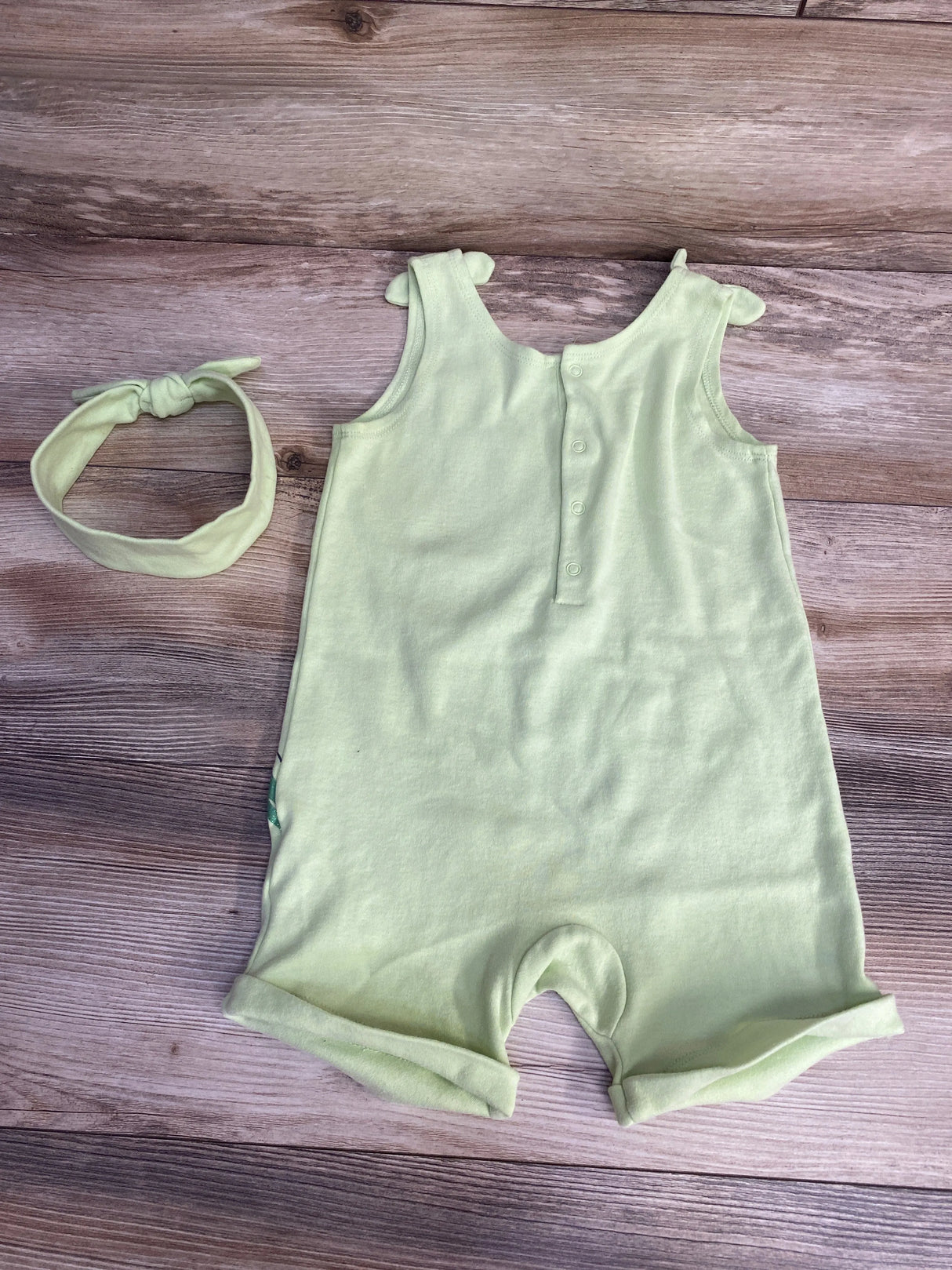 Disney Princess Tiana Romper & Headband Green sz 5T - Me n Mommy To Be