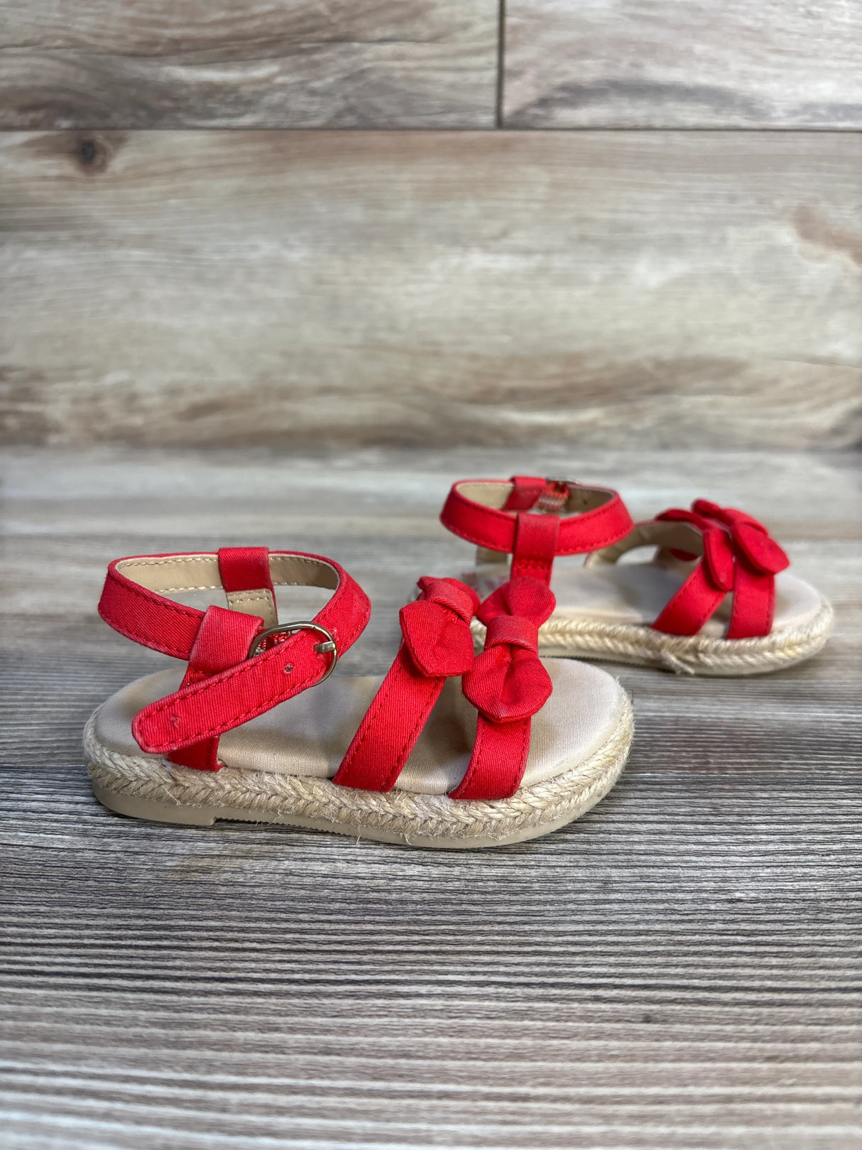 Janie & Jack Bow Espadrille Sandals Red sz 4/5c