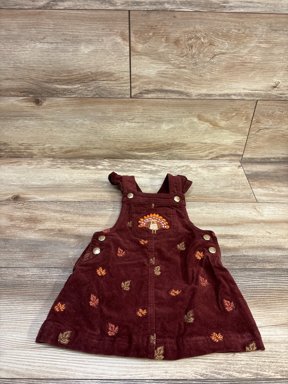 Cynthia Rowley Embroidered Turkey Corduroy Skirtall Maroon sz 18m