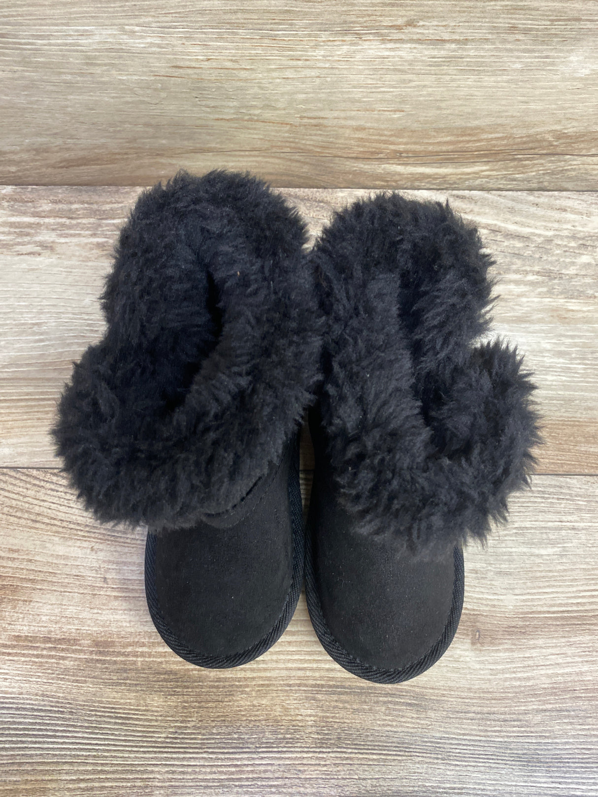 Children's Place Buckle Faux Fur Chalet Boots Black sz 9c