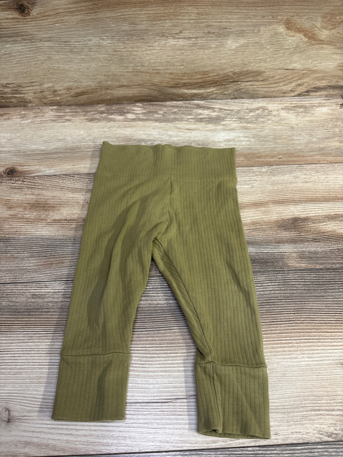 Colored Organics Ribbed Leggings Green sz 6-12m