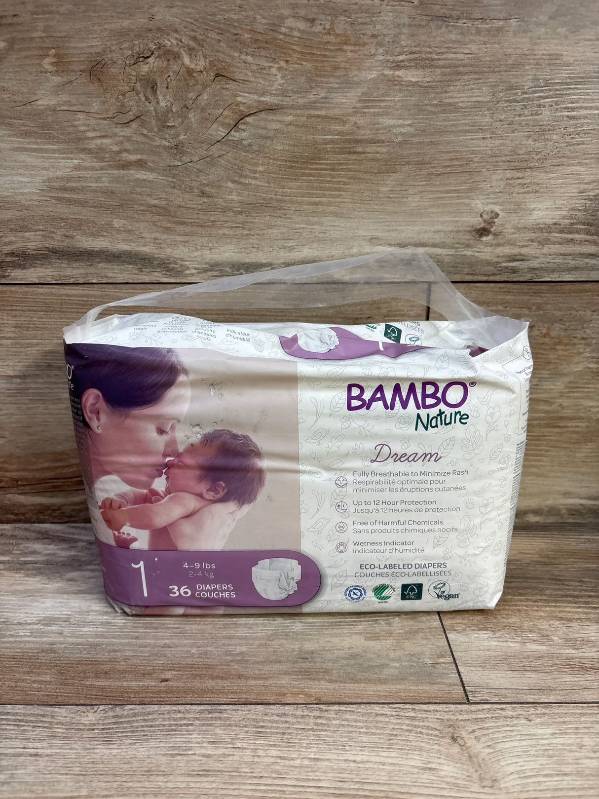 NEW Bambo Nature Dream Diapers Size 1 36ct.