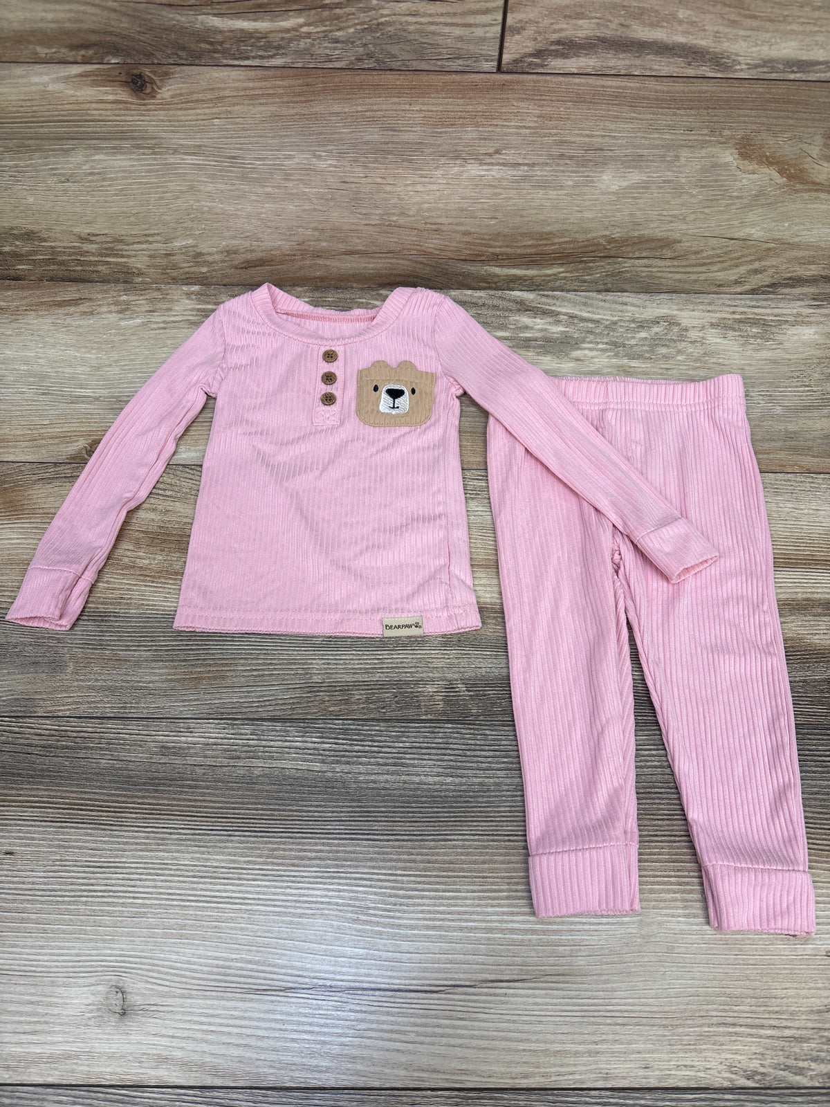 Bearpaw 2pc Henley Pajama Set Pink sz 12m