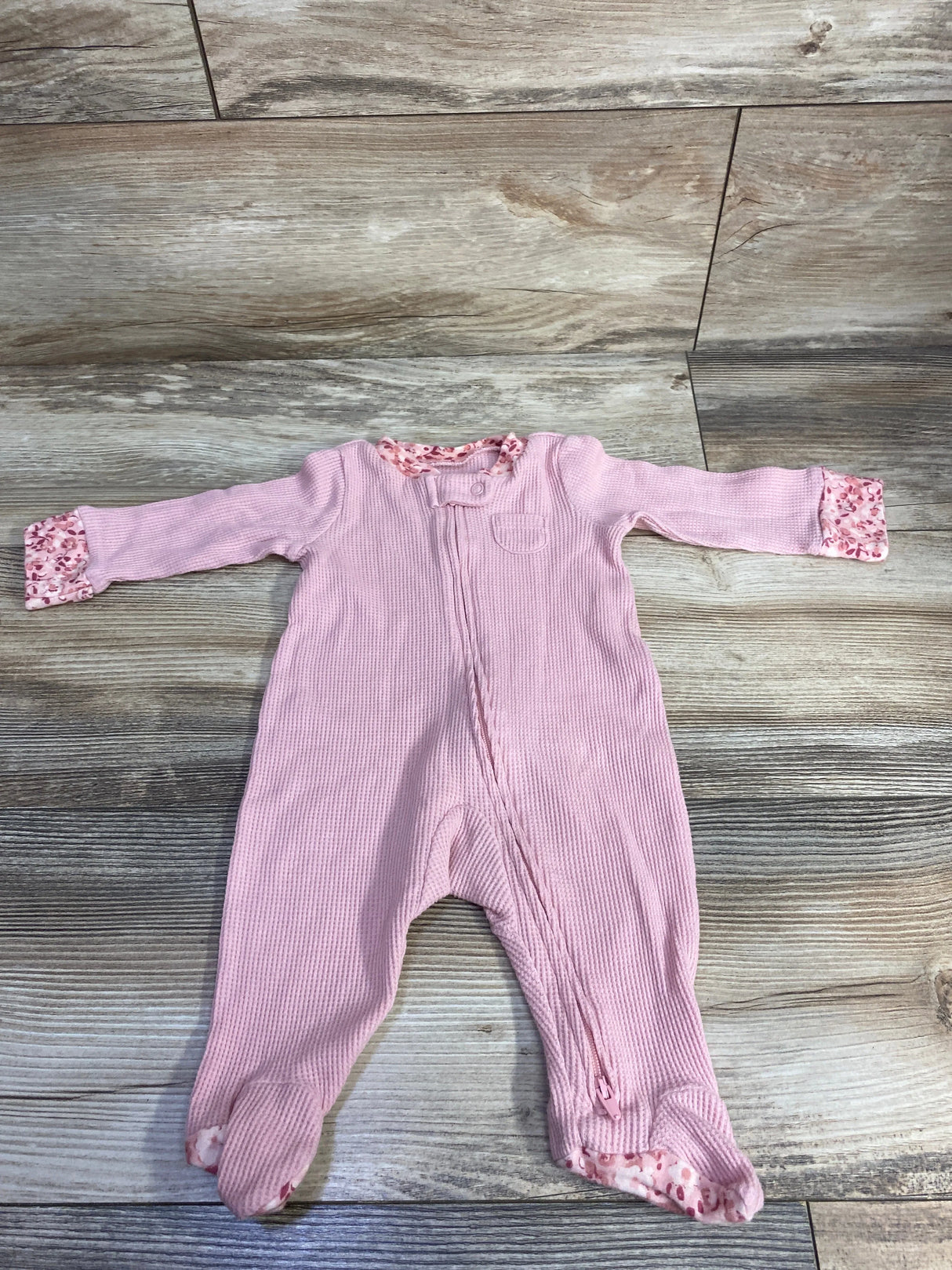 Carter's Waffle Knit Sleeper Pink sz 3m