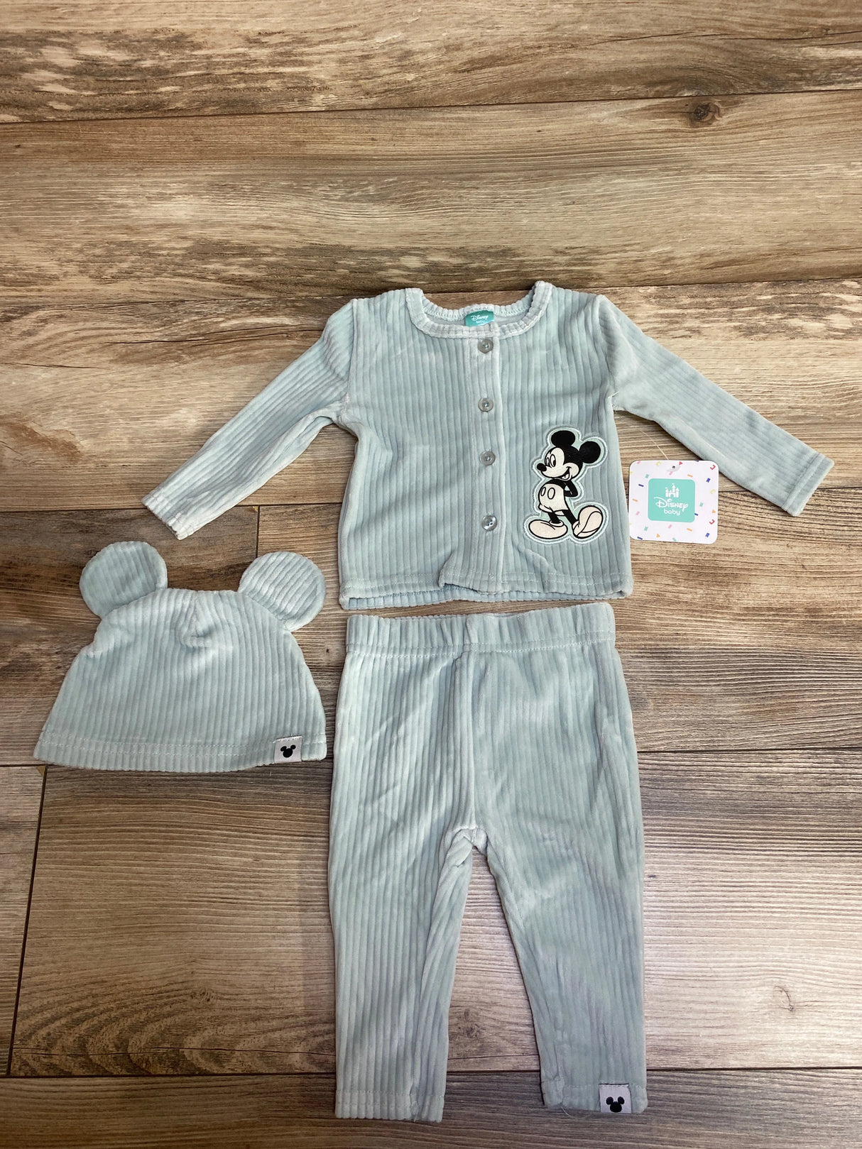 NEW Disney Baby 3pc Set Velour Green sz 0-3m