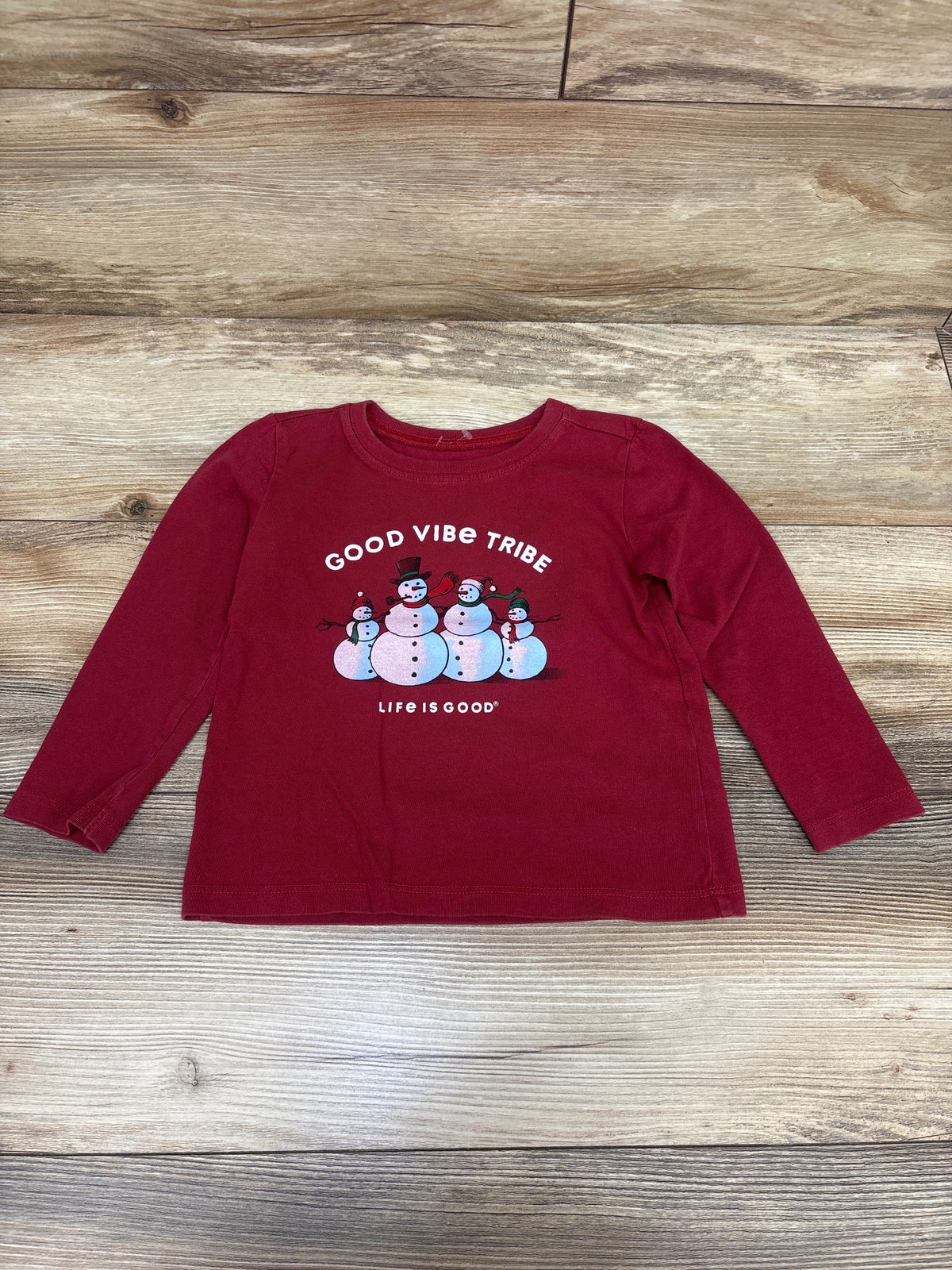 Life Is Good 'Good Vibe Tribe' Shirt Red sz 3T