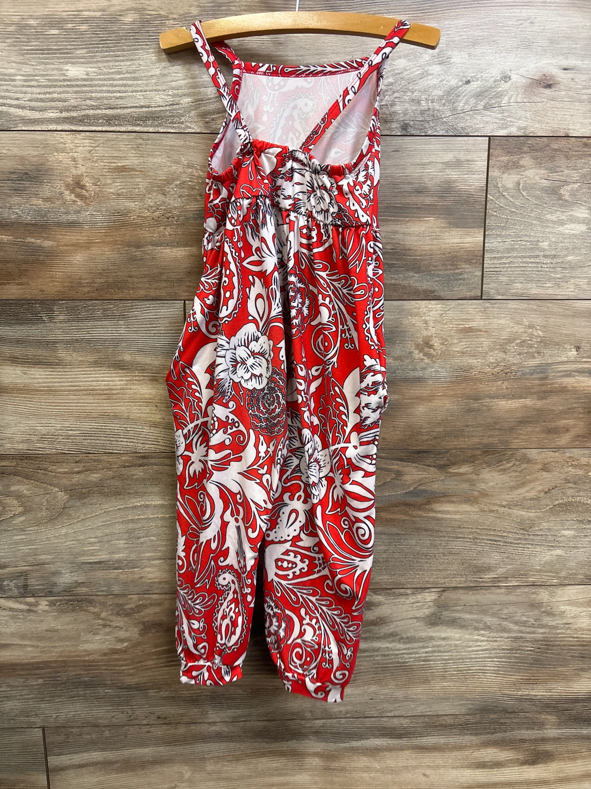 Generic Patterned Sleeveless Jumpsuit Red sz 3-4T