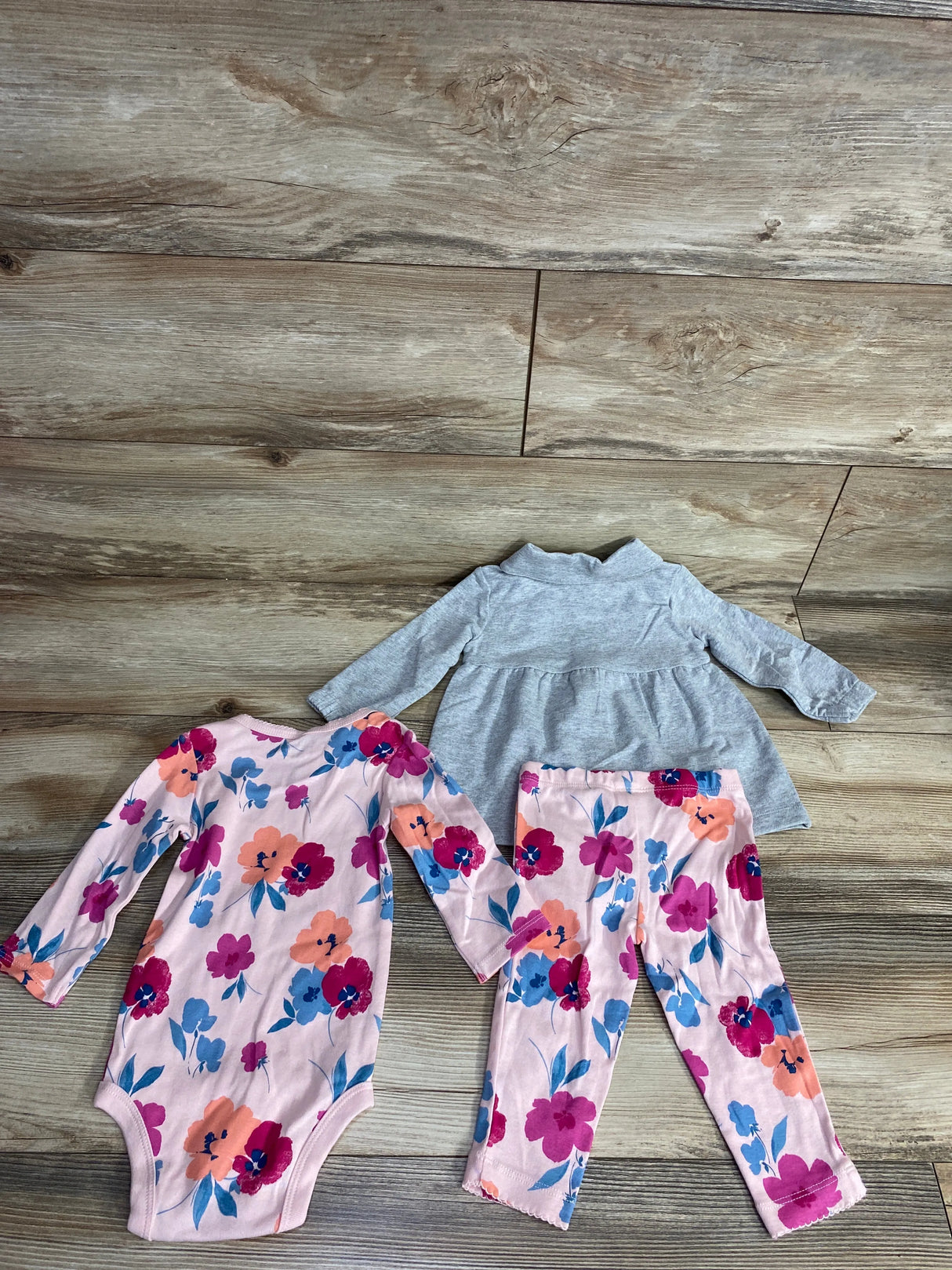 NEW Just One You 3pc Dress Coat & Bodysuit Set Grey sz 9m