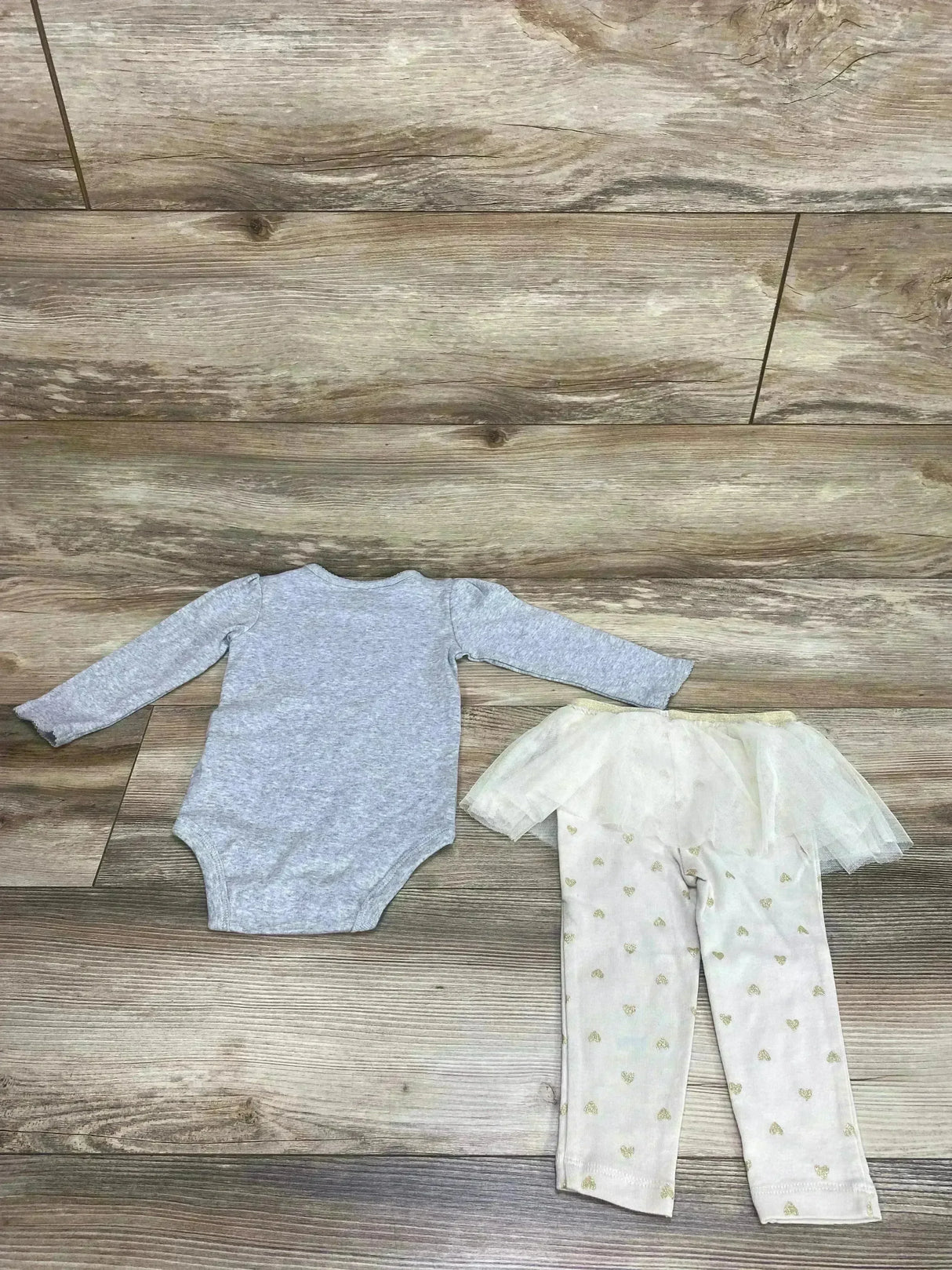 Carter's 2pc Born To Shine Bodysuit & Skeggings Grey sz 12m - Me n Mommy To Be