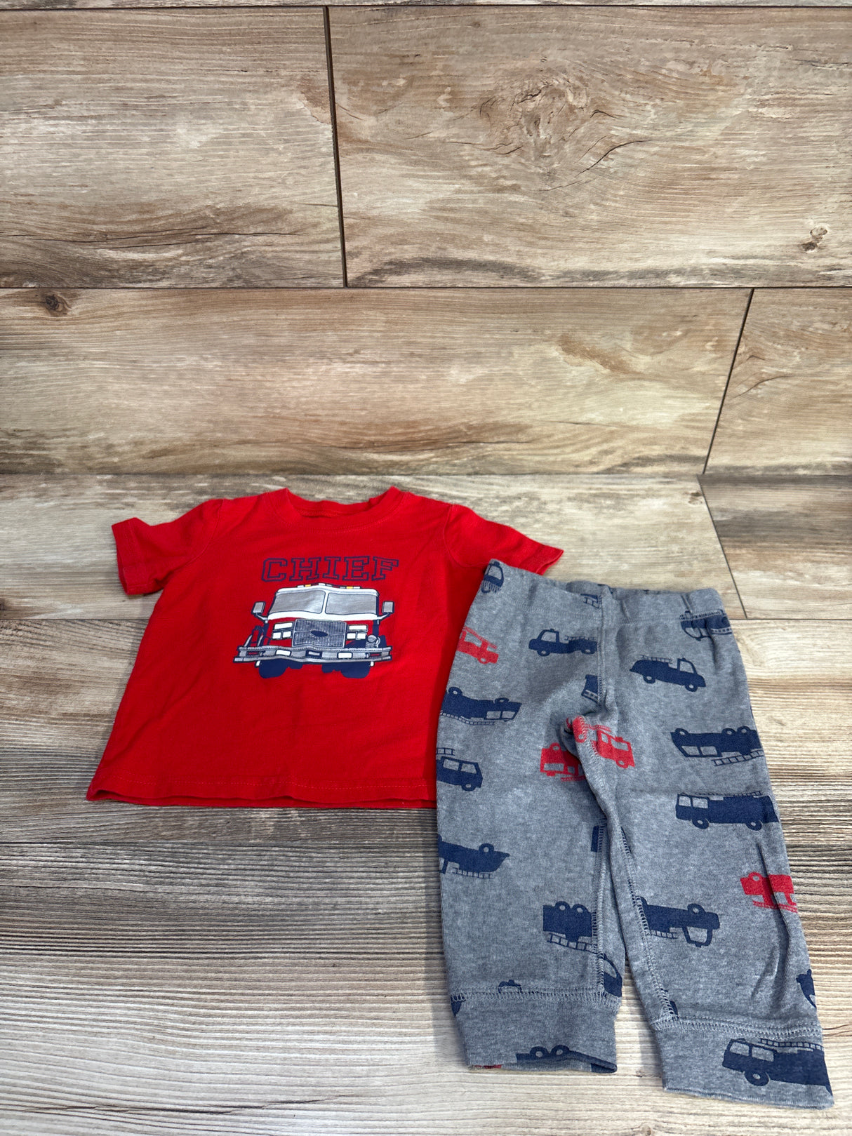 Carter's 2pc Chief Firefighter Shirt & Pants Set Red sz 12m