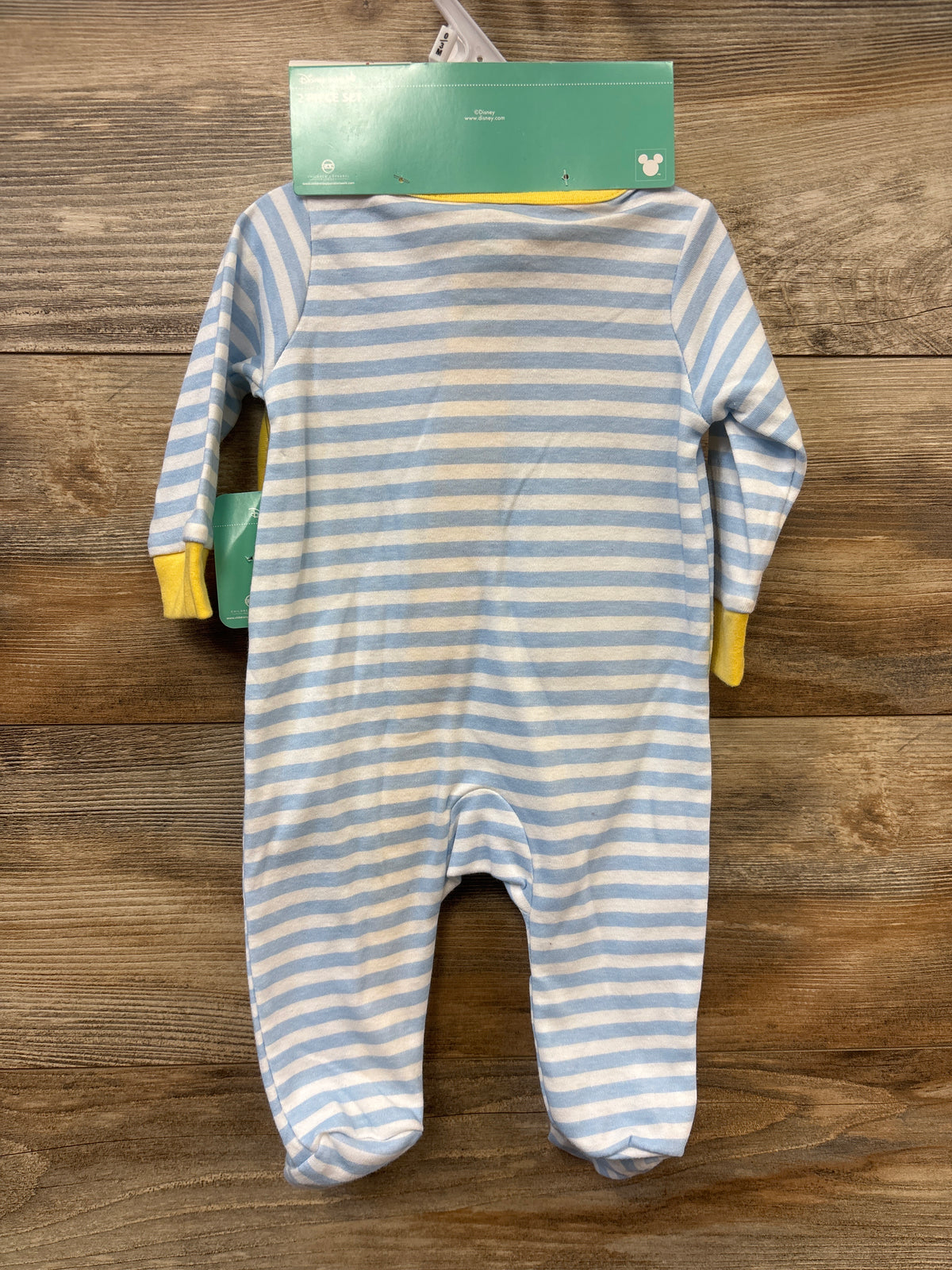 NEW Disney Baby 2pc Mickey Mouse Sleeper & Bib Set Blue sz 0/3m