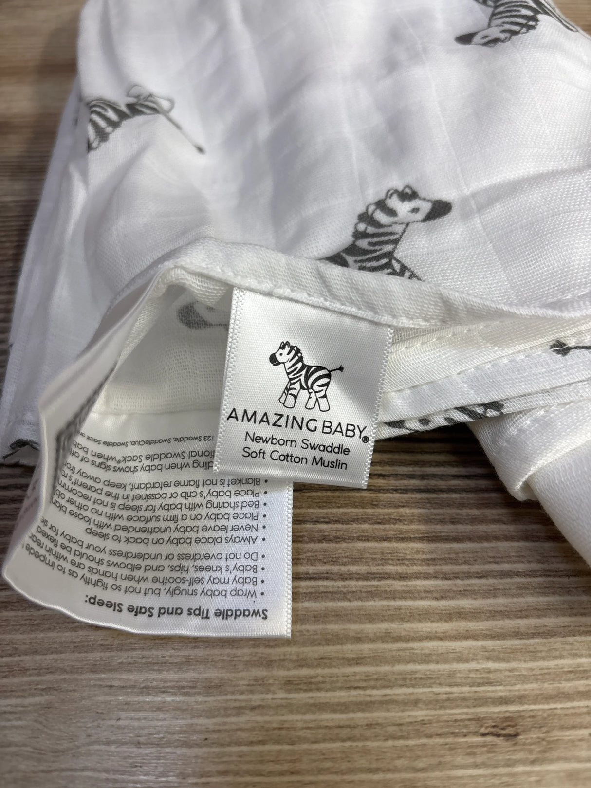 Amazing Baby Newborn Muslin Swaddle Blanket Zebra Print