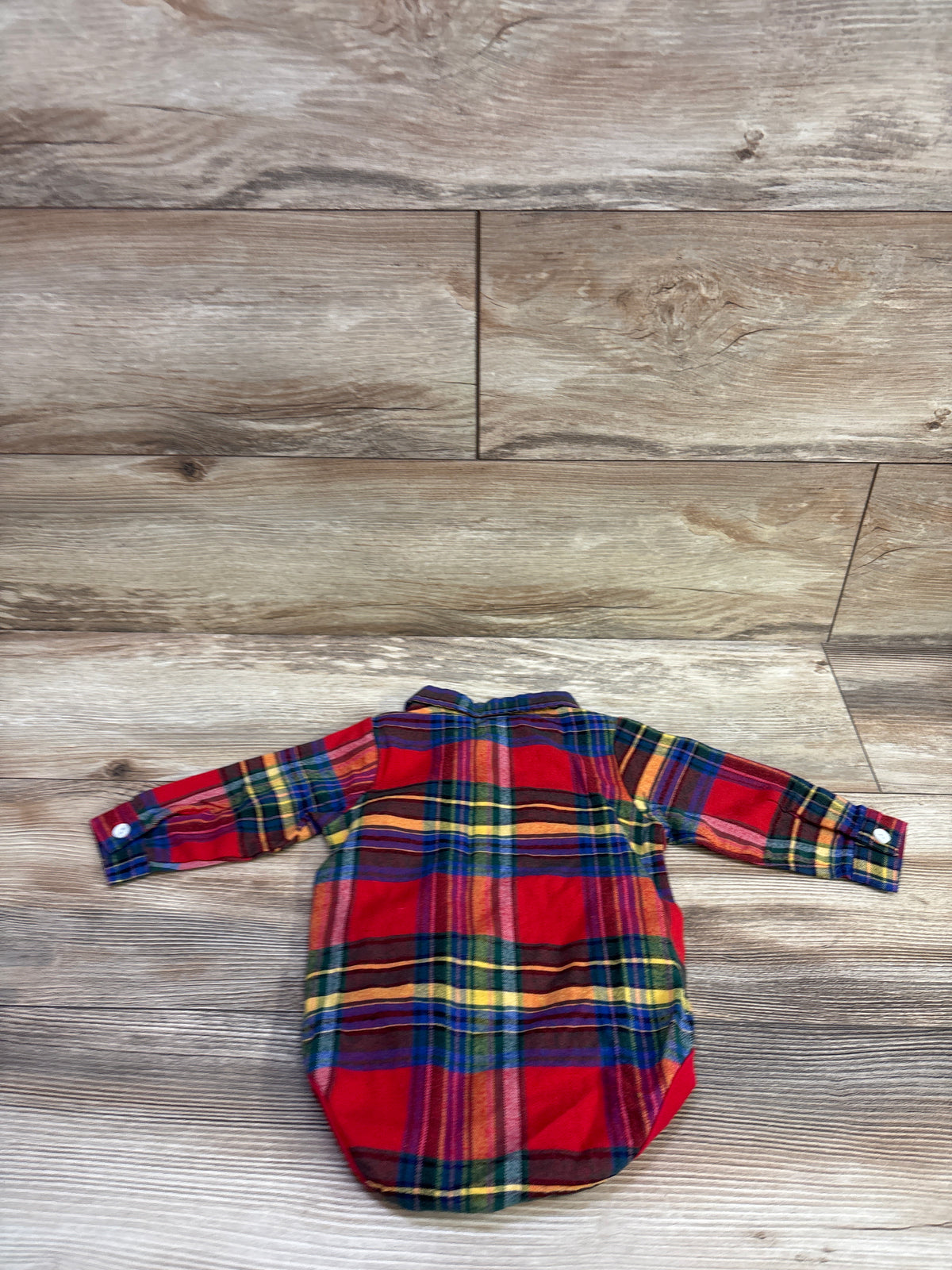 Shein Flannel Long Sleeve Bodysuit Red sz 3-6m