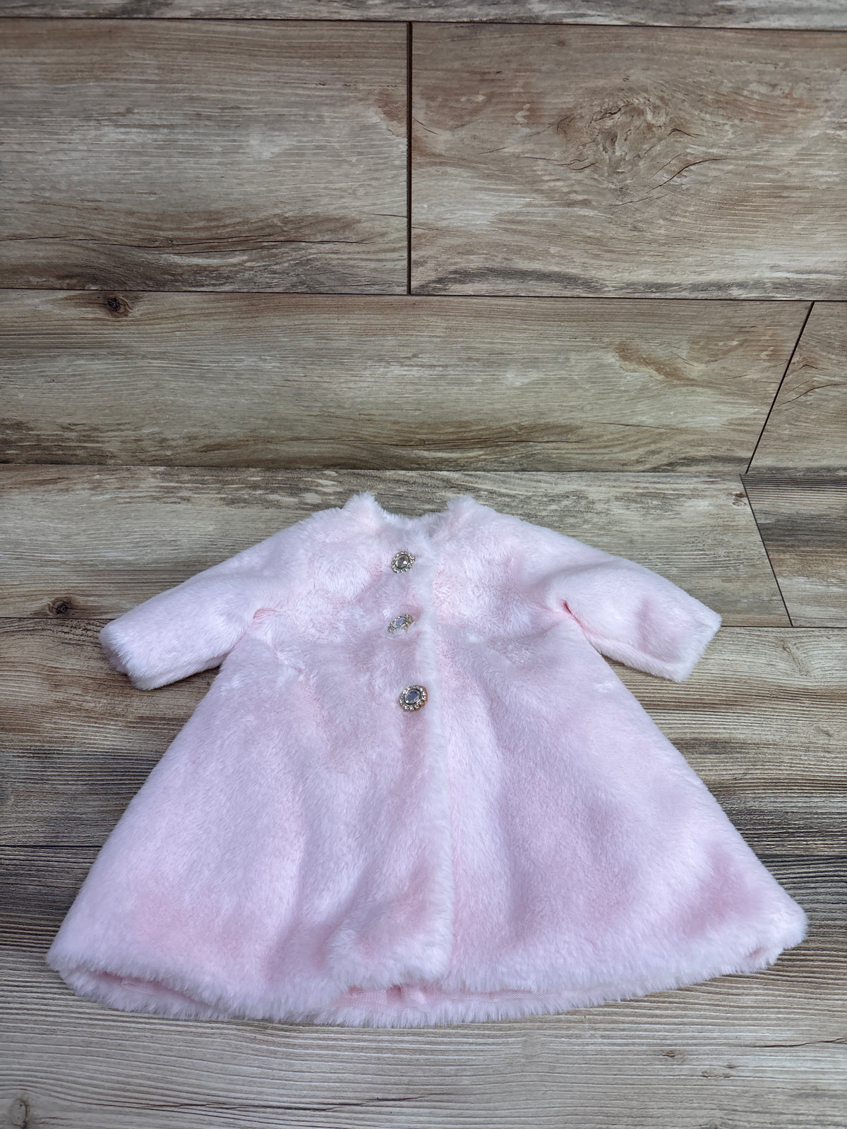 Blueberi Boulevard 2pc Faux Fur Coat & Sleeveless Dress Set Pink sz 3m