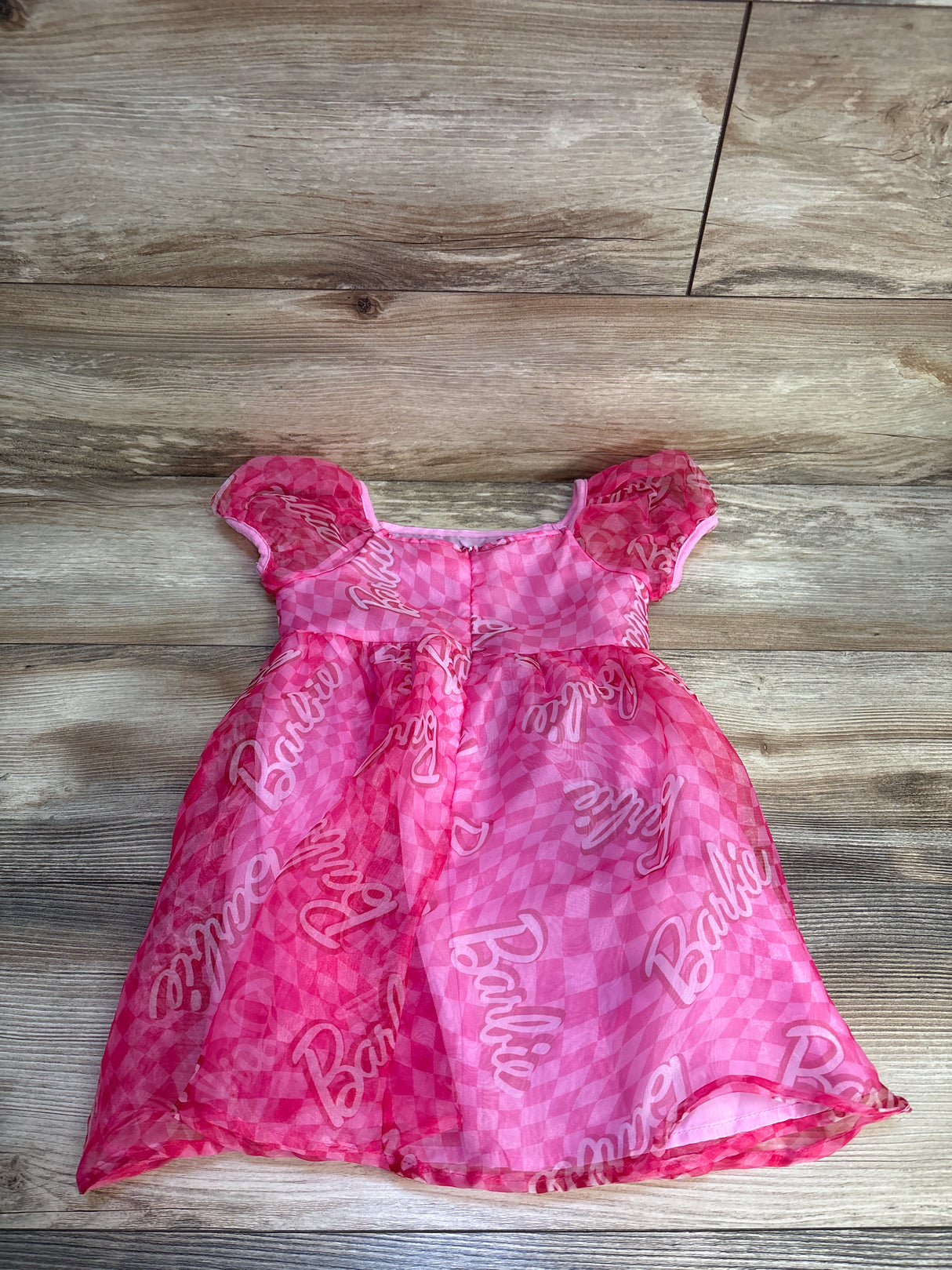 Barbie Square Neck Organza Dress Pink sz 4T