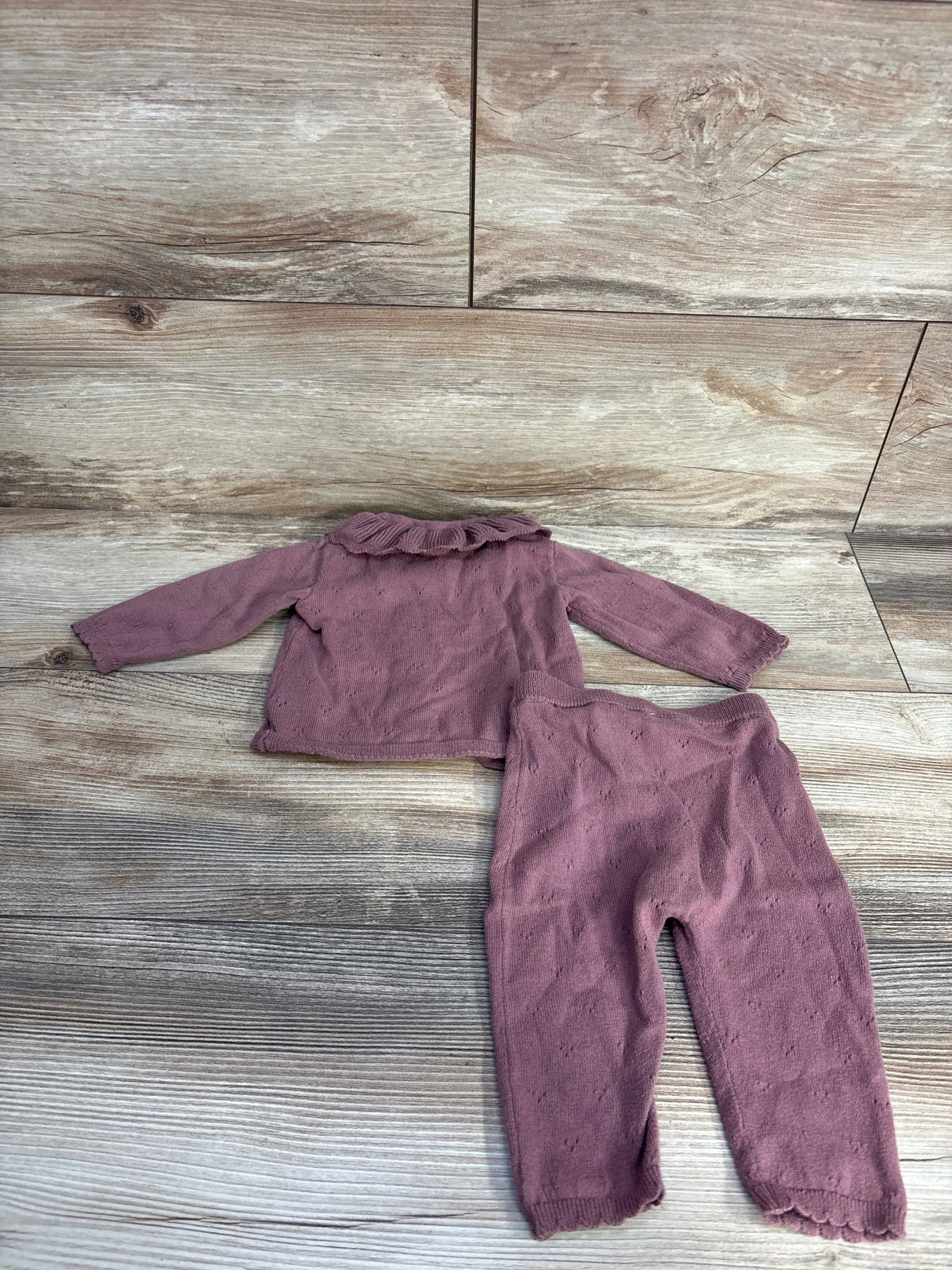 H&M Long Sleeve Top & Pants 2pc Set Maroon sz 3m