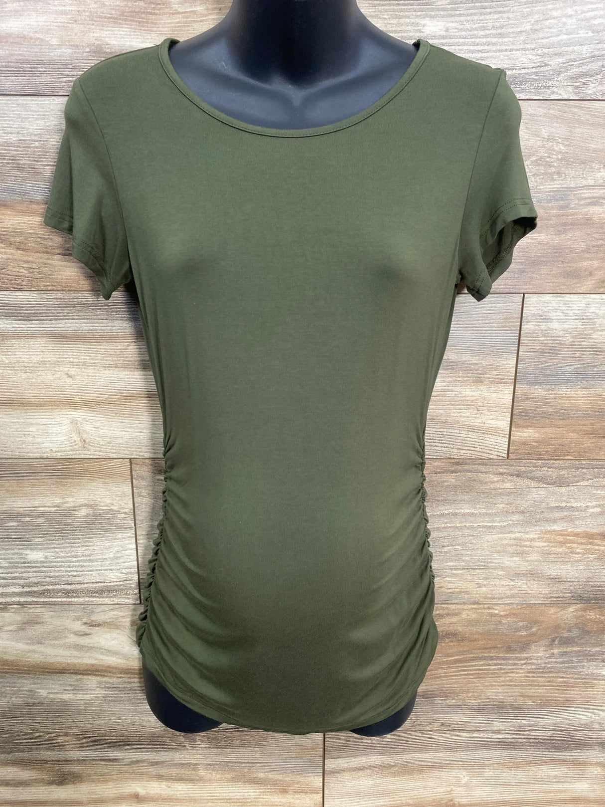 SmallShow Comfy Side Ruched Maternity Top Army Green sz Small
