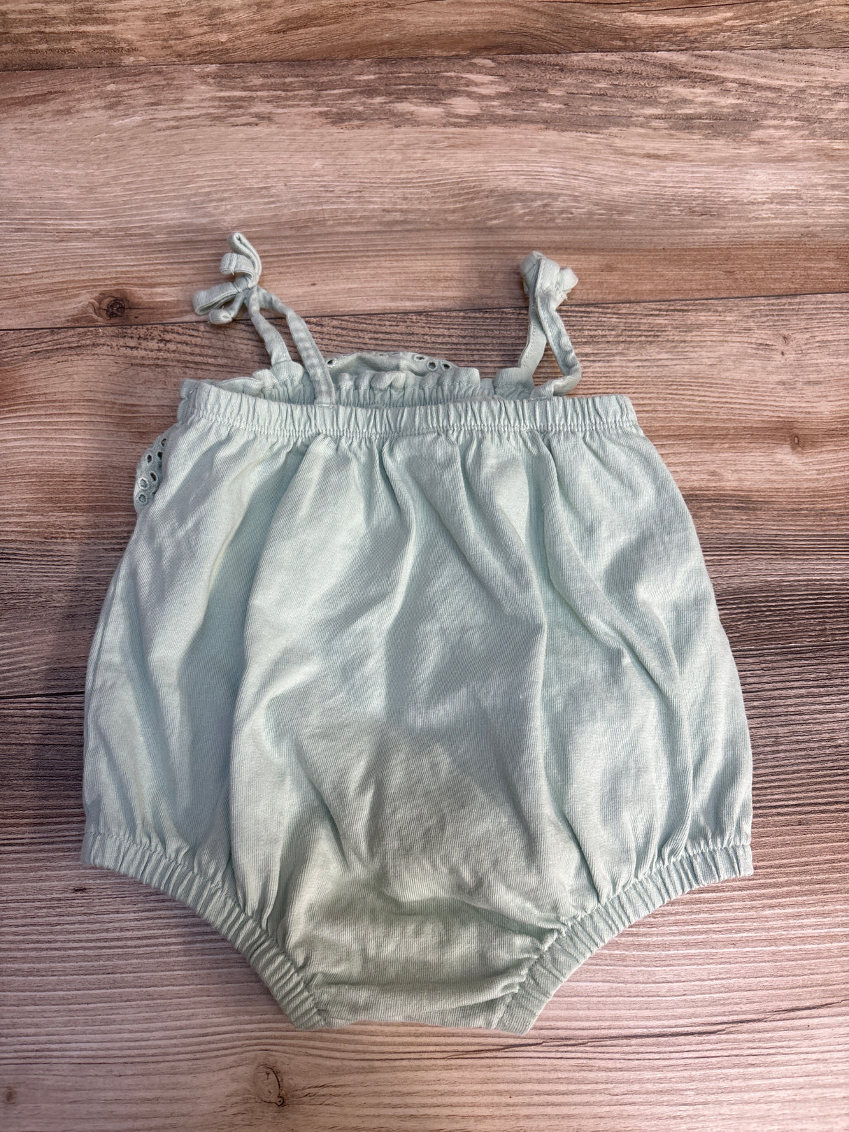 Modern Moments Eyelet Trim Bubble Romper Sage sz 6-9m