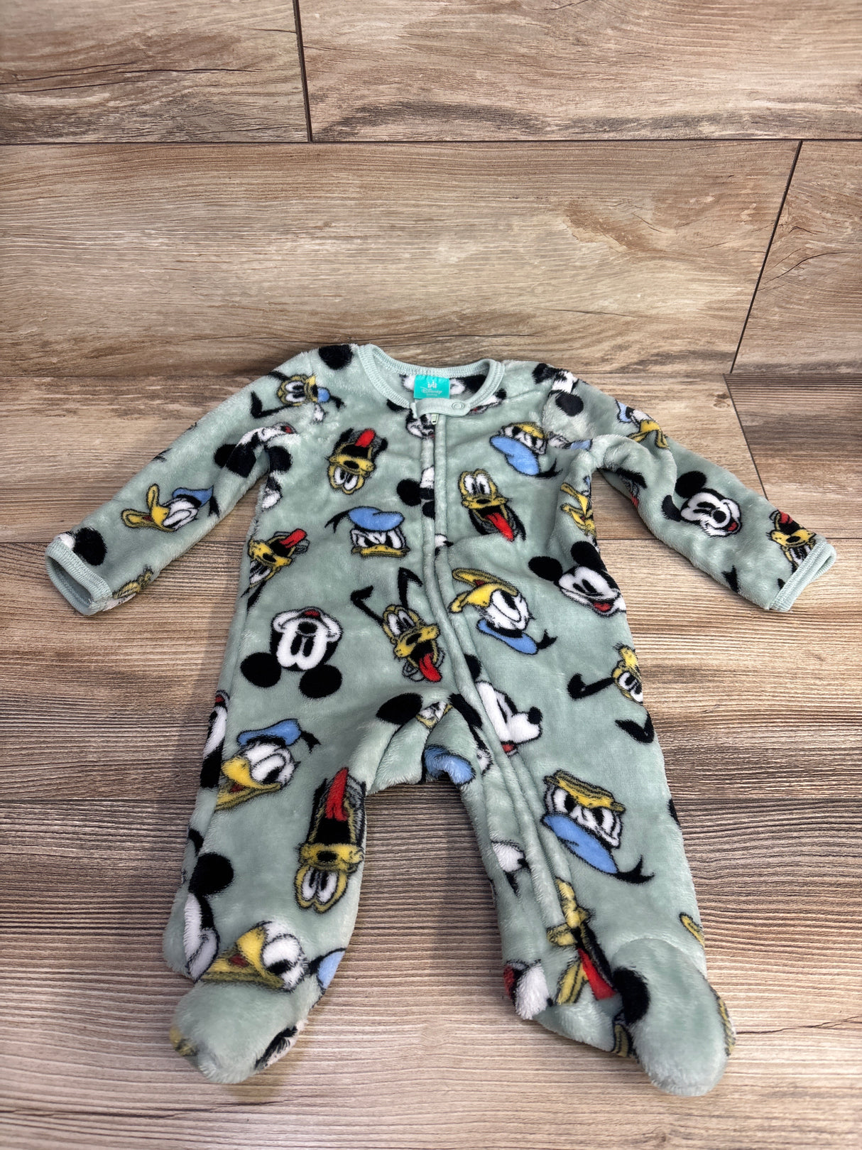 Disney Baby Mickey Mouse Plush Blanket Sleeper Mint sz 0-3m