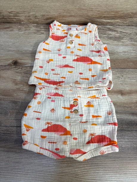 Cat & Jack 2pc Henley Tank Top & Shorts Cream sz 3-6m - Me n Mommy To Be