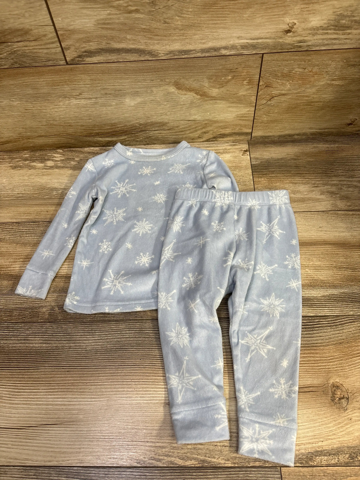 Cat & Jack 2pc Velour Snowflake Pajama Set Blue sz 18m
