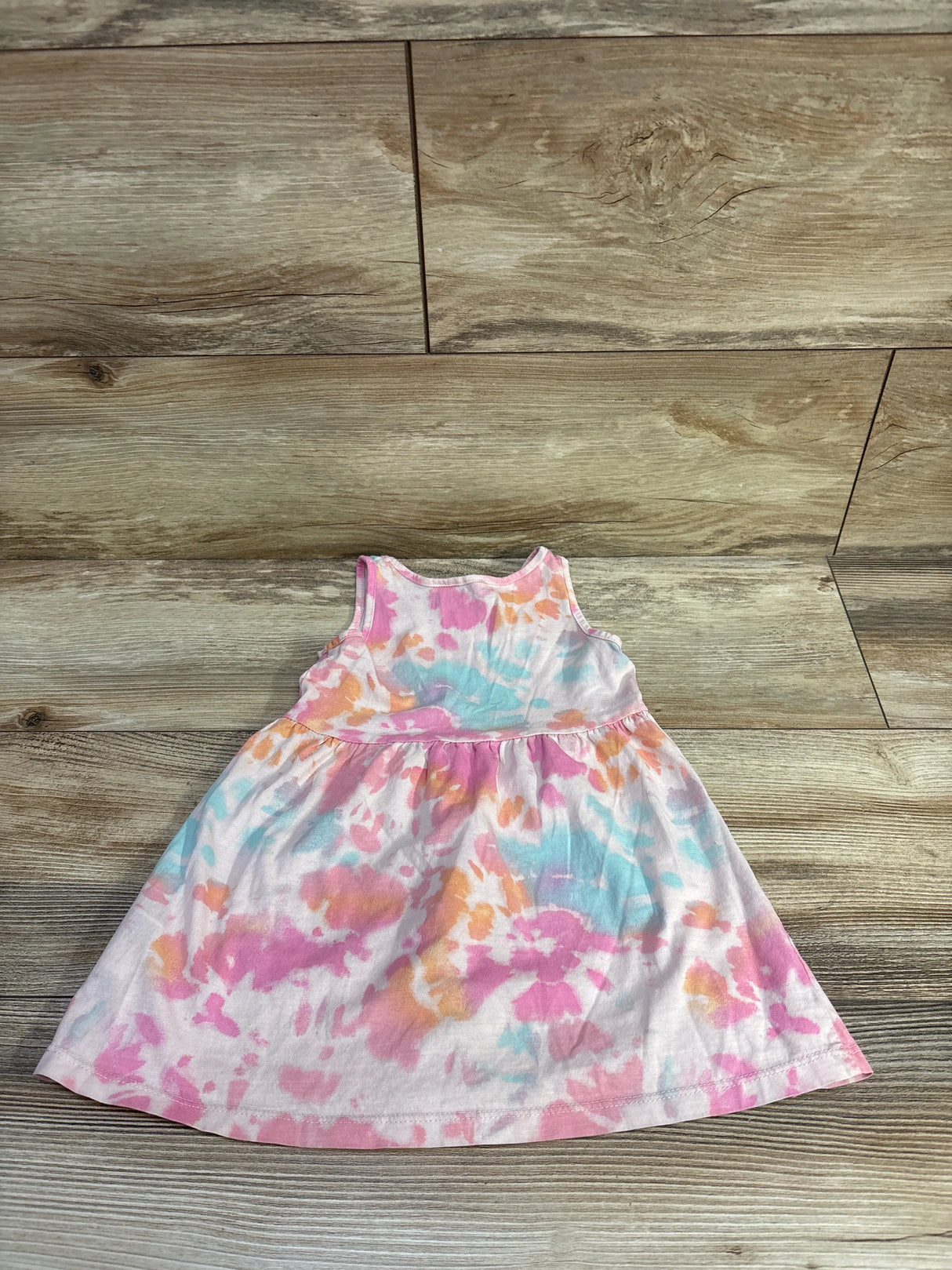 H&M Tie Dye Print Cotton Sleeveless Dress Pink sz 2T