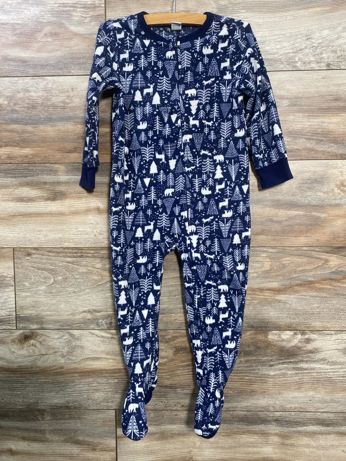 Old Navy Winter Scene Blanket Sleeper Navy sz 3T - Me n Mommy To Be