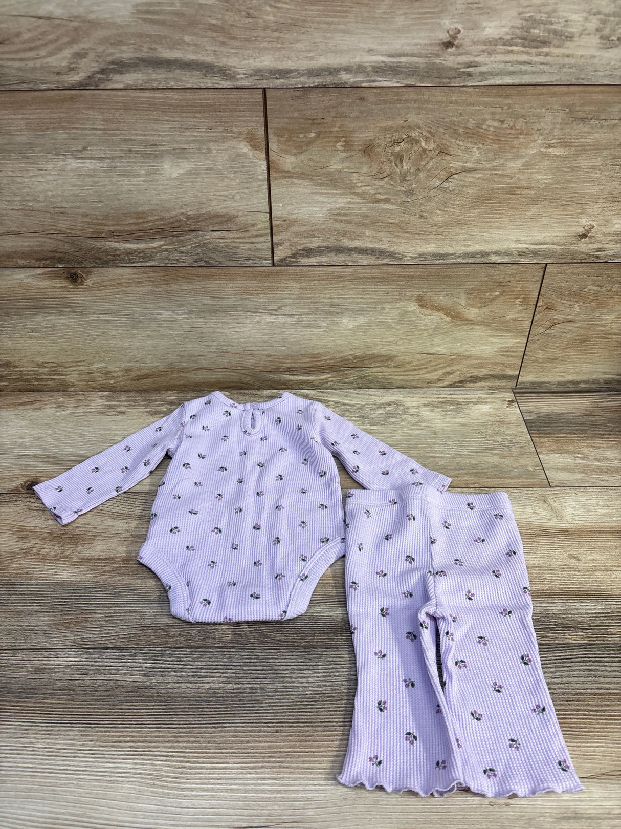 Carter's 2pc Floral Waffle Knit Bodysuit & Pants Set Pink sz 3m