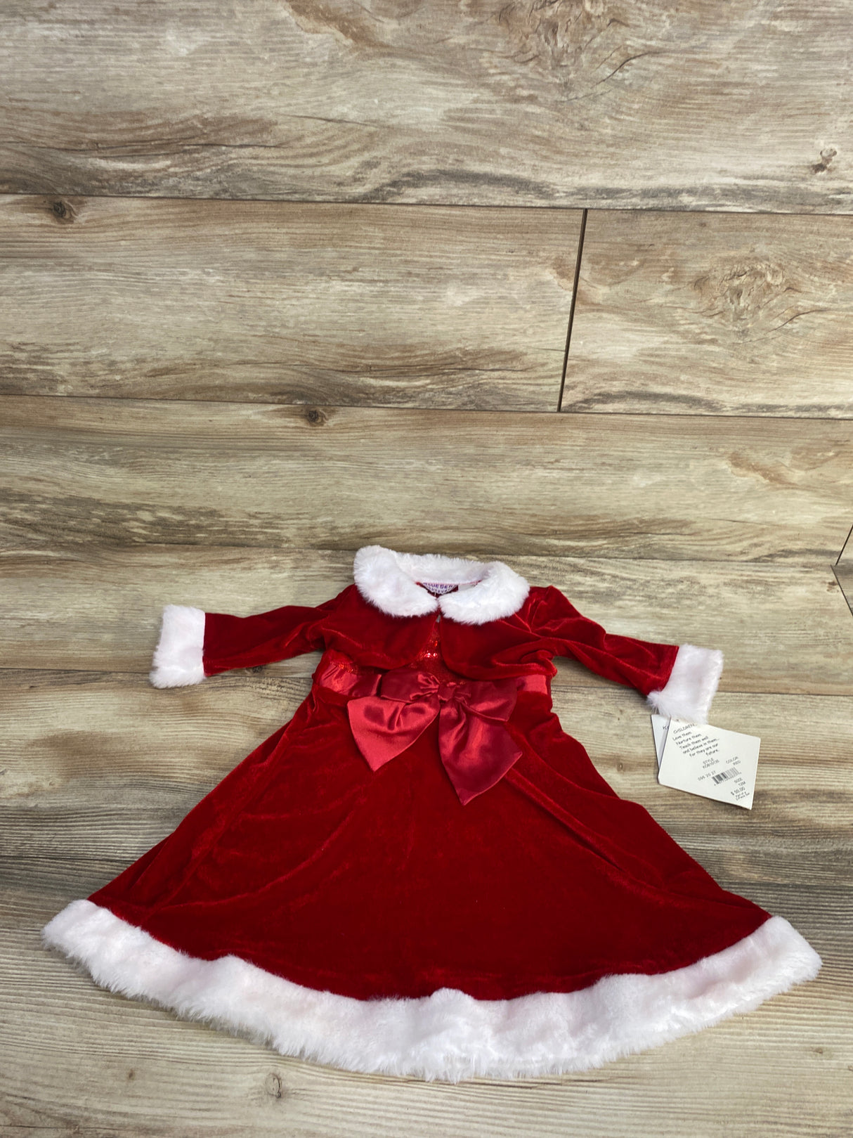 NEW Blueberi Boulevard 2pc Christmas Dress & Cardigan Set Red sz 12m