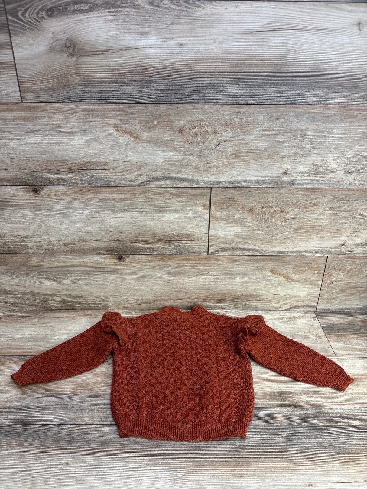 Old Navy Mock-Neck Ruffle-Trim Cable-Knit Sweater in Copper Dust sz 4T
