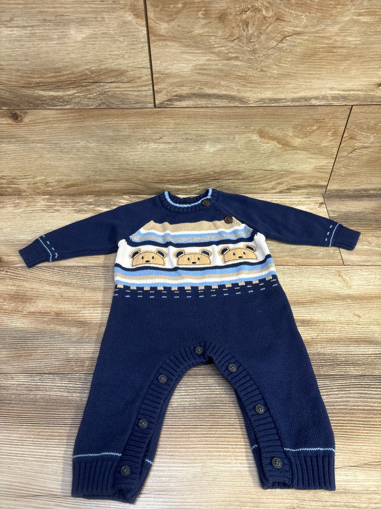 Izod Sweater Knit Coverall Navy sz 3/6m