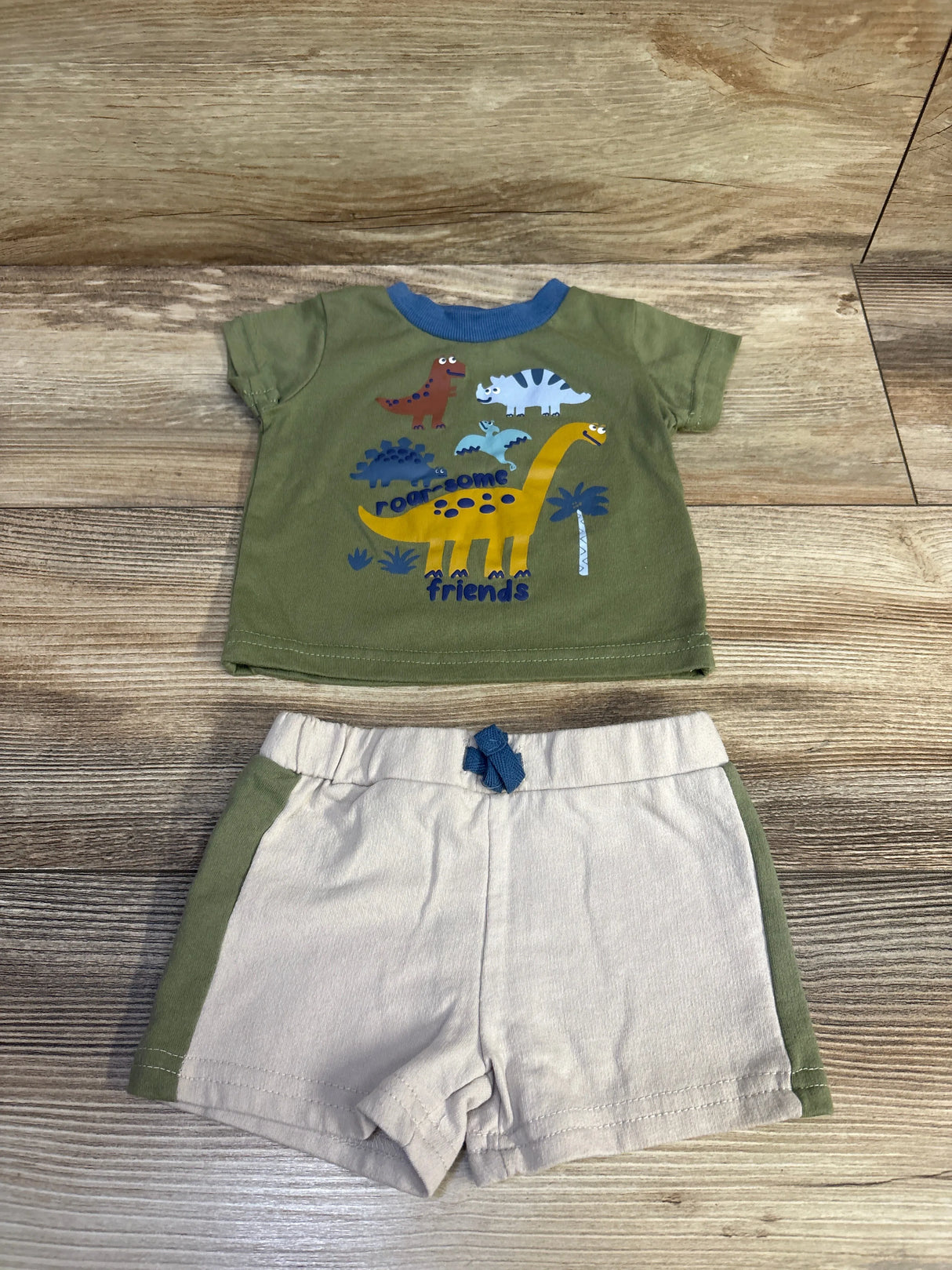 Little Ricky's 2pc Shirt & Shorts Set Green sz 0/3m