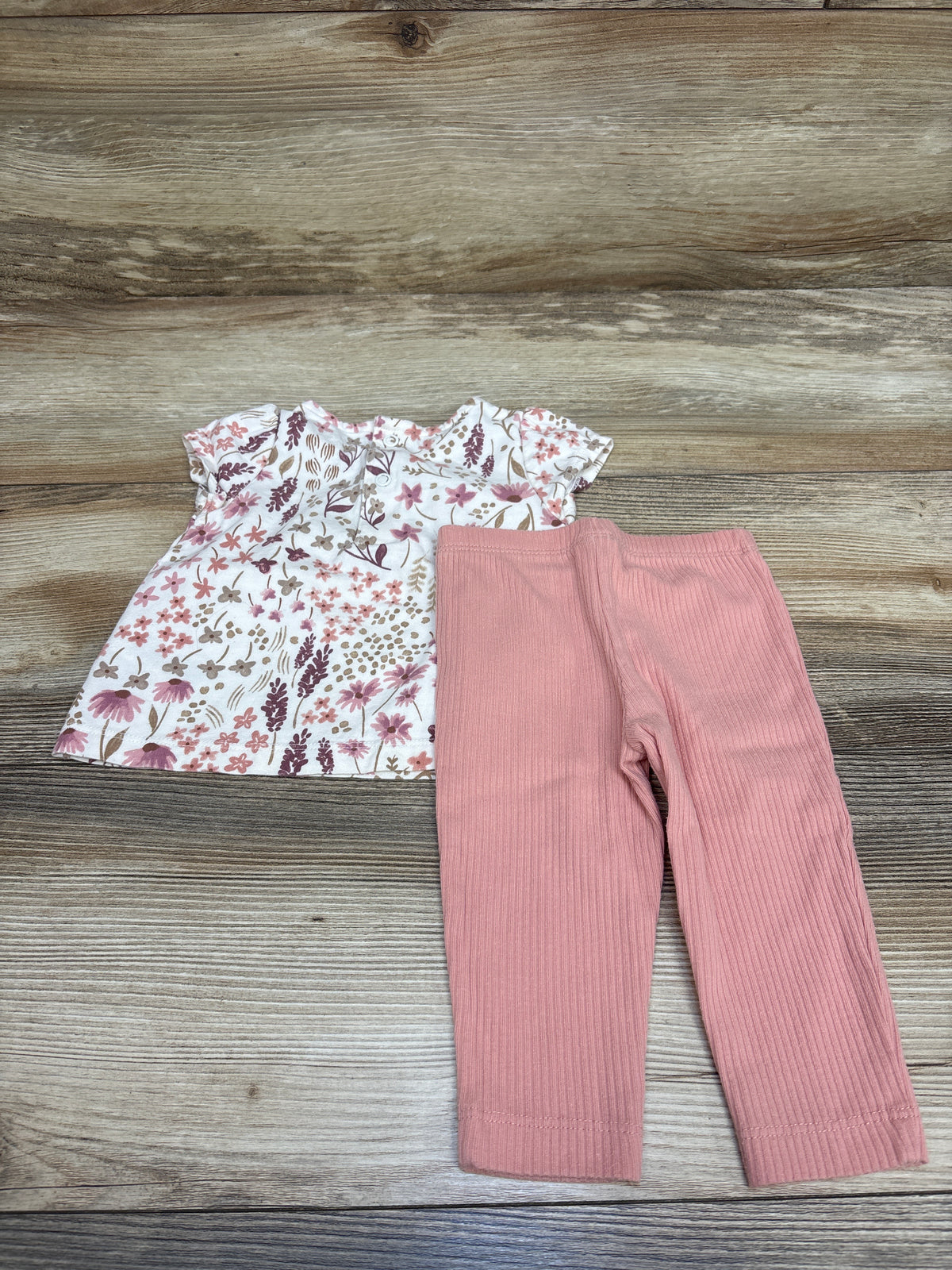 Just One You 2pc Floral Top & Leggings Set White sz 6m