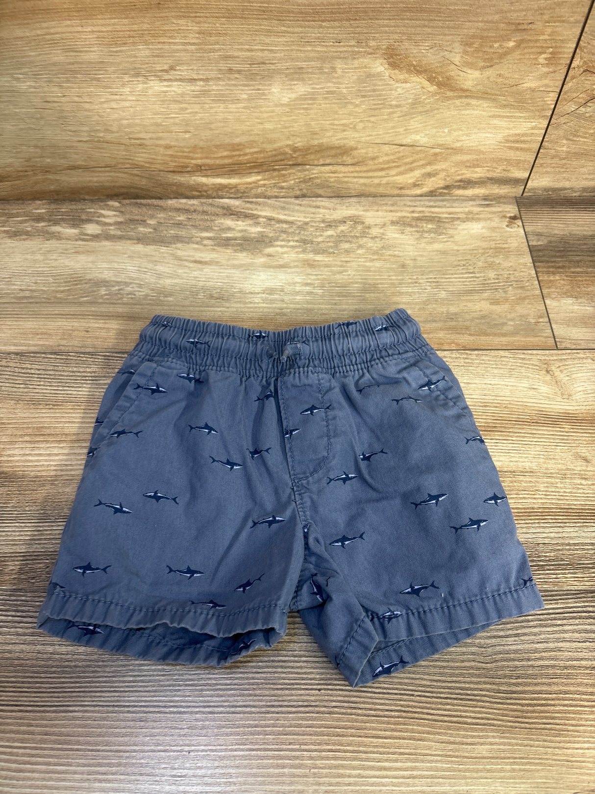 Oshkosh Shark Print Drawstring Shorts Blue sz 2T