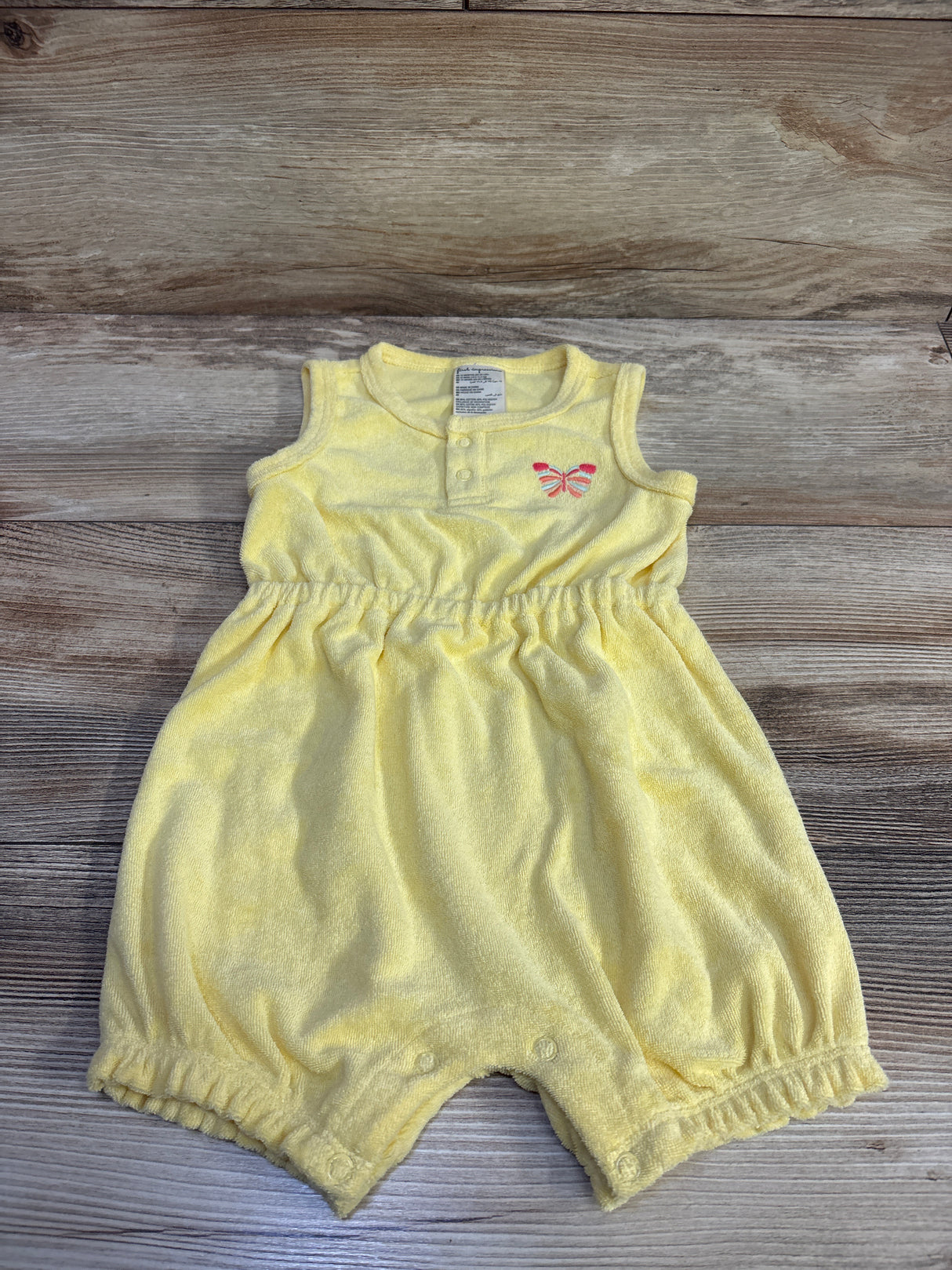 First Impressions Terry Cloth Shortie Romper Yellow sz 12m