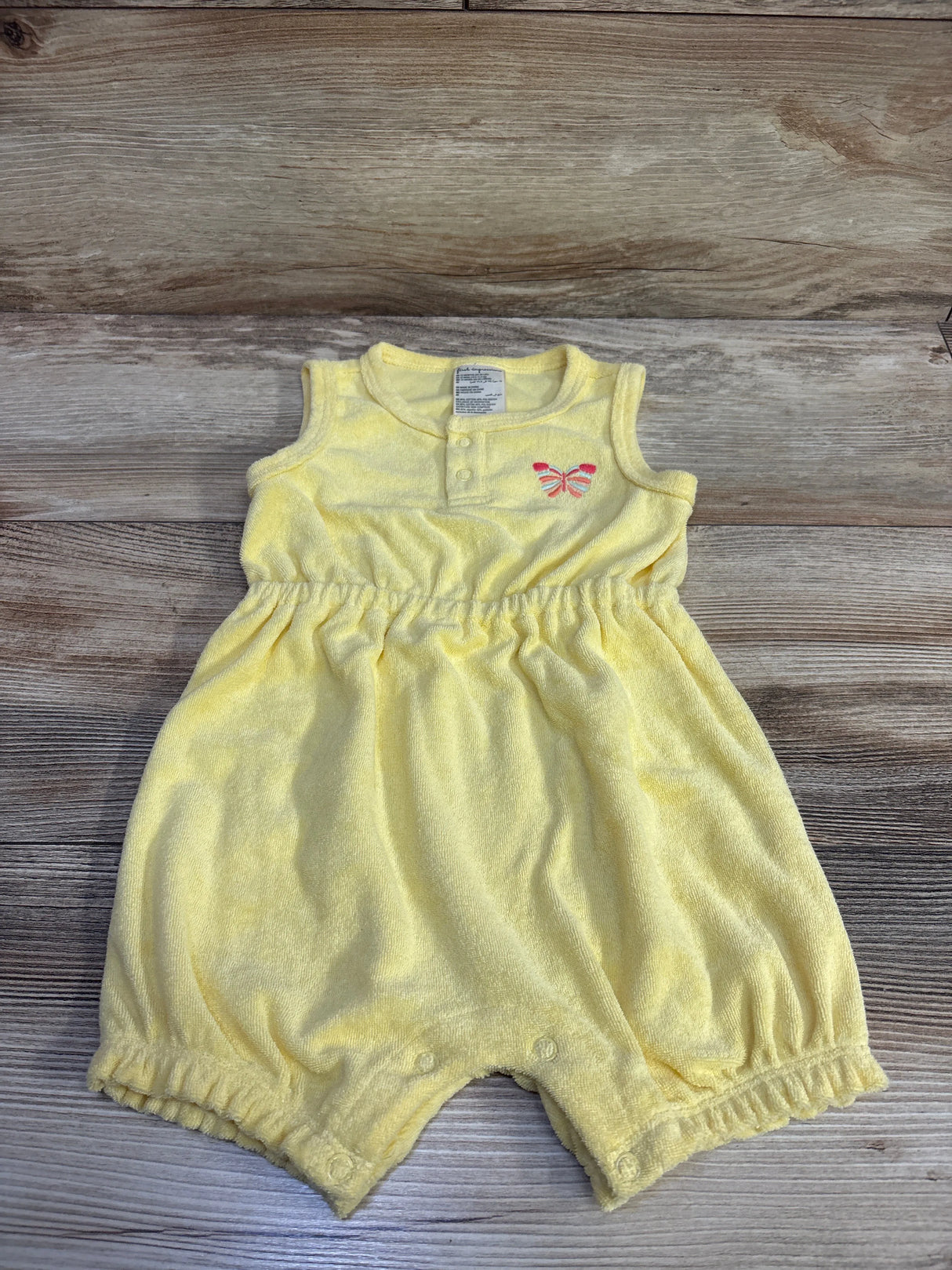 First Impressions Terry Cloth Shortie Romper Yellow sz 12m