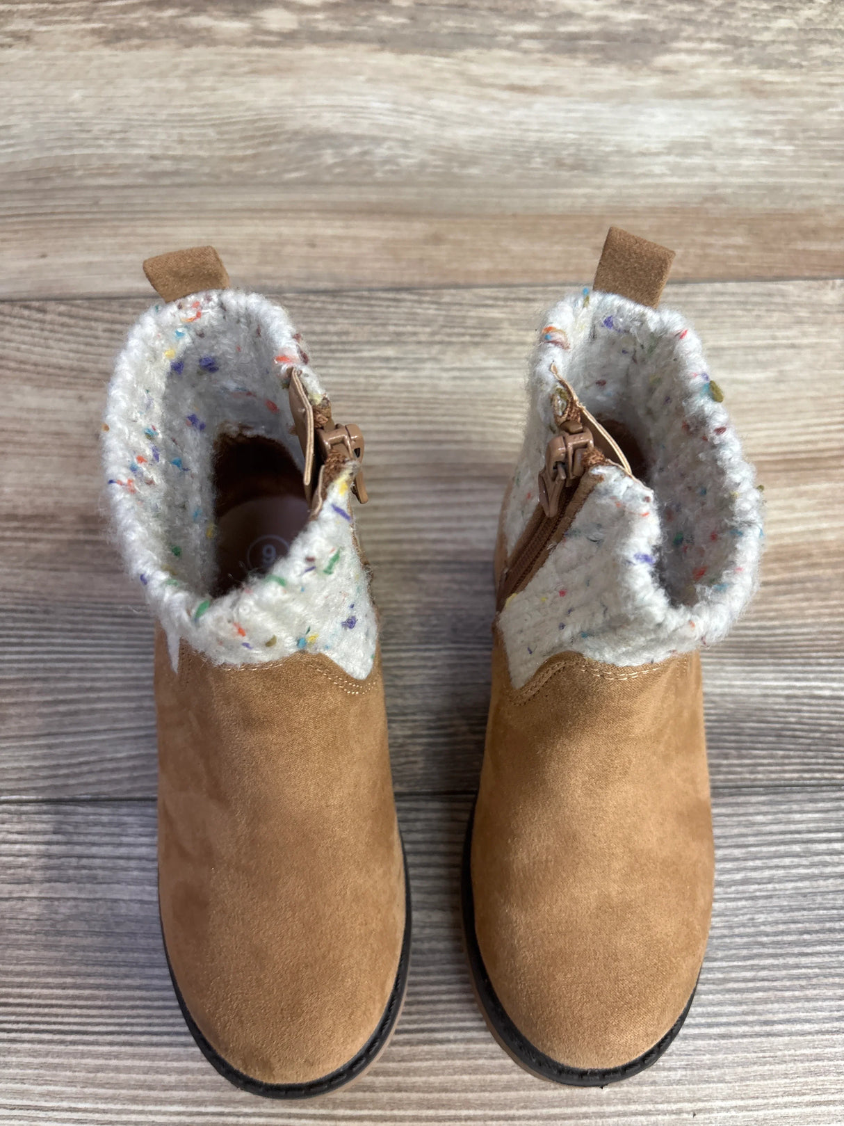 Cat & Jack Emmaline Knit Boots Cognac sz 9c