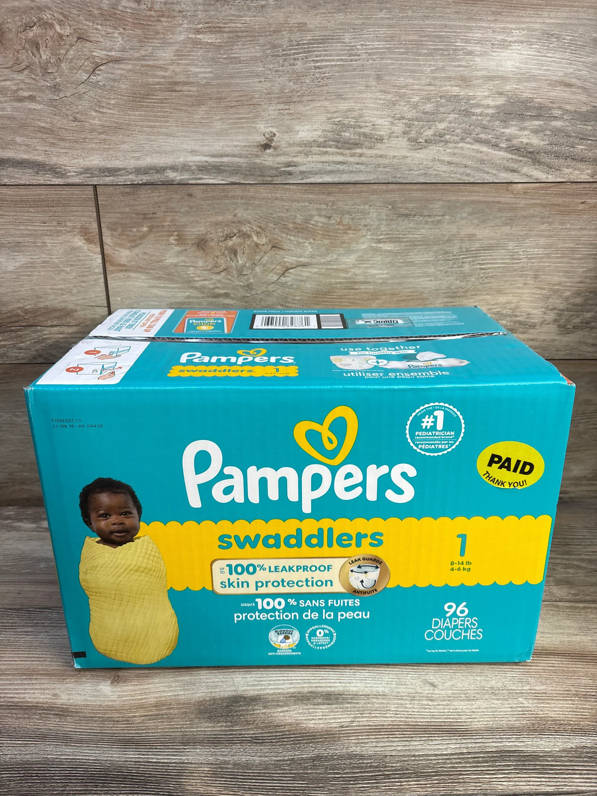 NEW Pampers Swaddlers Diapers Size 1 96ct.