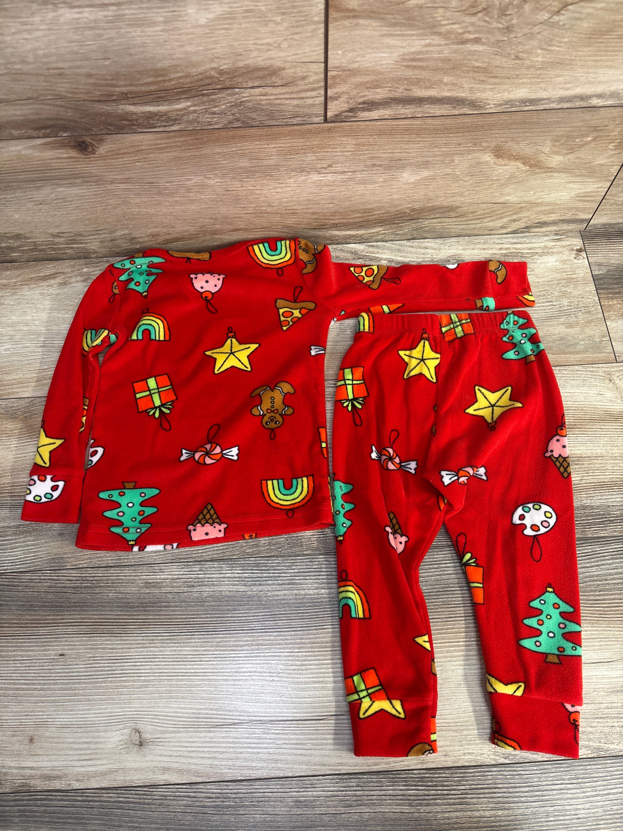 Cat & Jack 2pc Velour Christmas Pajamas Set Red sz 2T