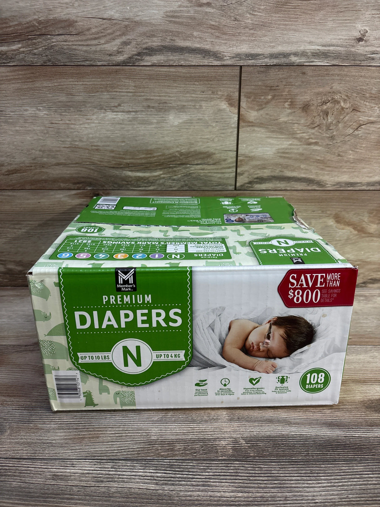 NEW Member's Mark Premium Diapers Size Newborn 108ct