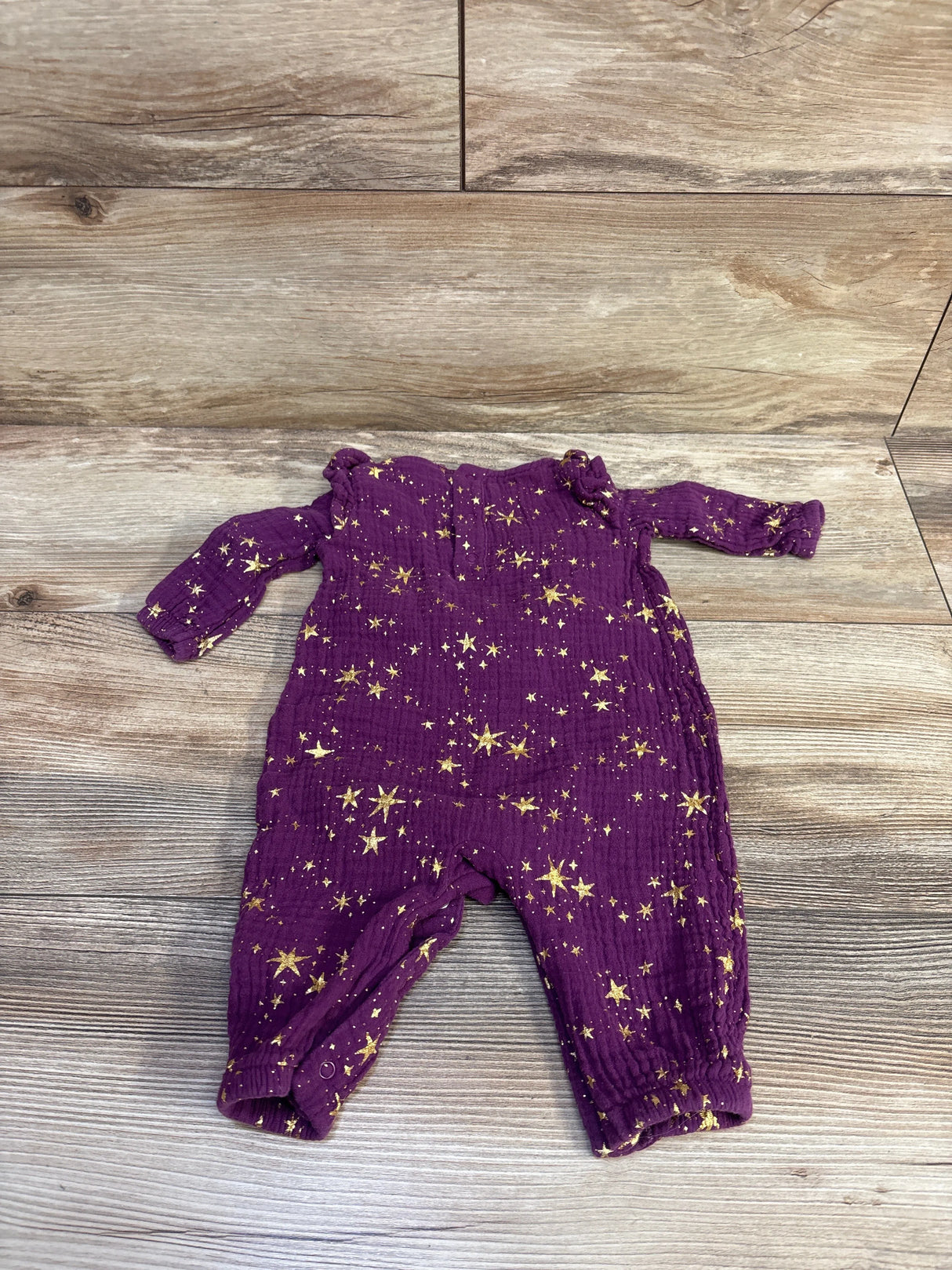 Cat & Jack Star Print Gauze Coverall Purple sz 0-3m