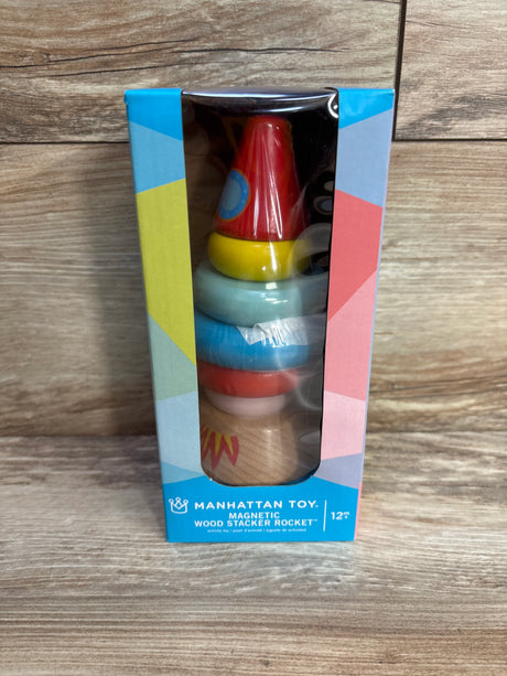 NEW Manhattan Toy Magnetic Wood Stacker Rocket - Me n Mommy To Be